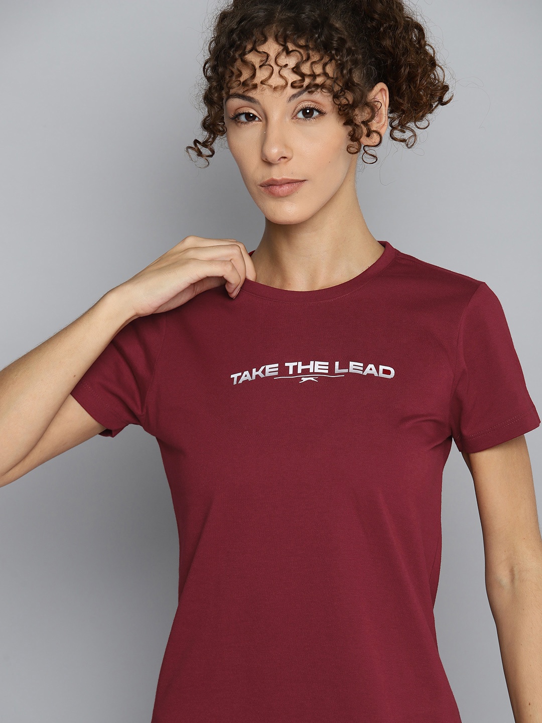 

Slazenger Women Typography Printed T-shirt, Maroon