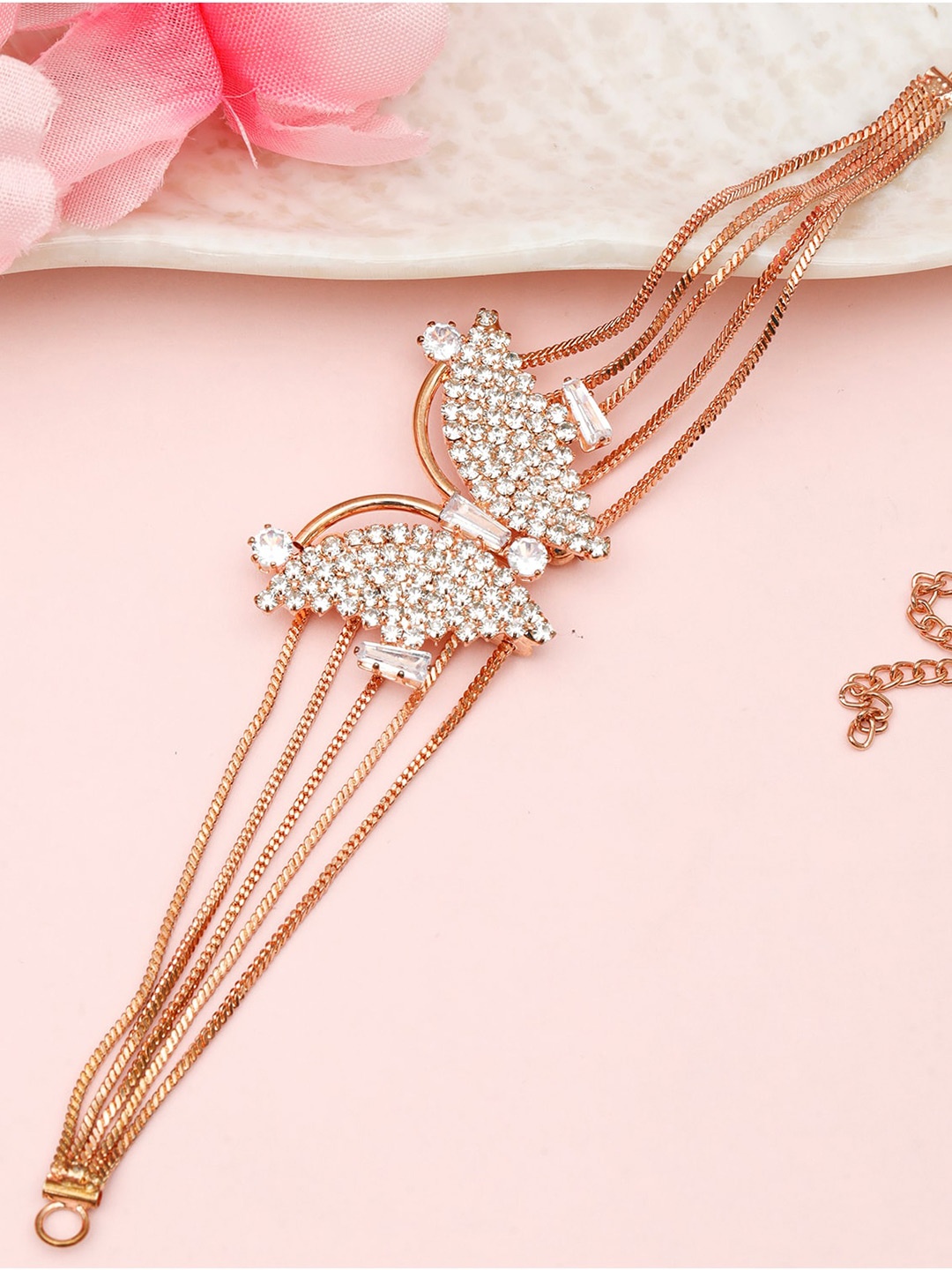 

Silver Shine Rose Gold-Plated Charm Bracelet