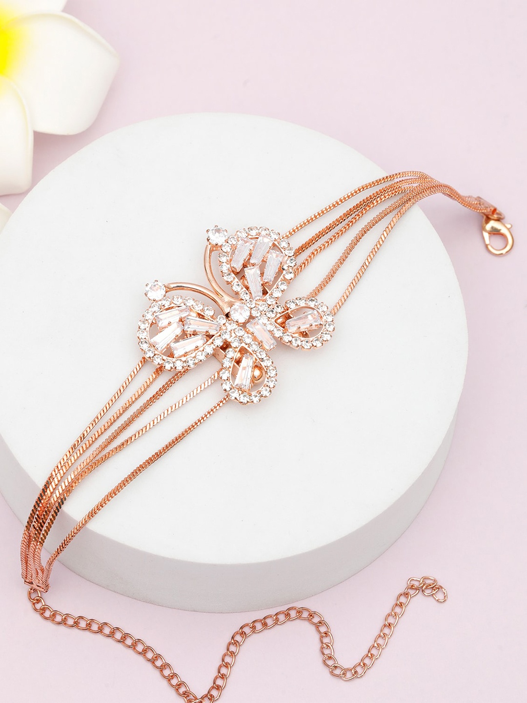 

Silver Shine Rose Gold-Plated Charm Bracelet