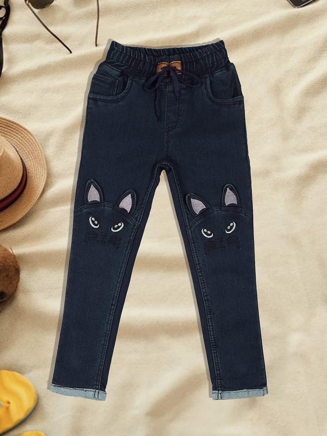 

A-Okay Boys Jogger High-Rise Clean Look Acid Wash Stretchable Jeans, Blue