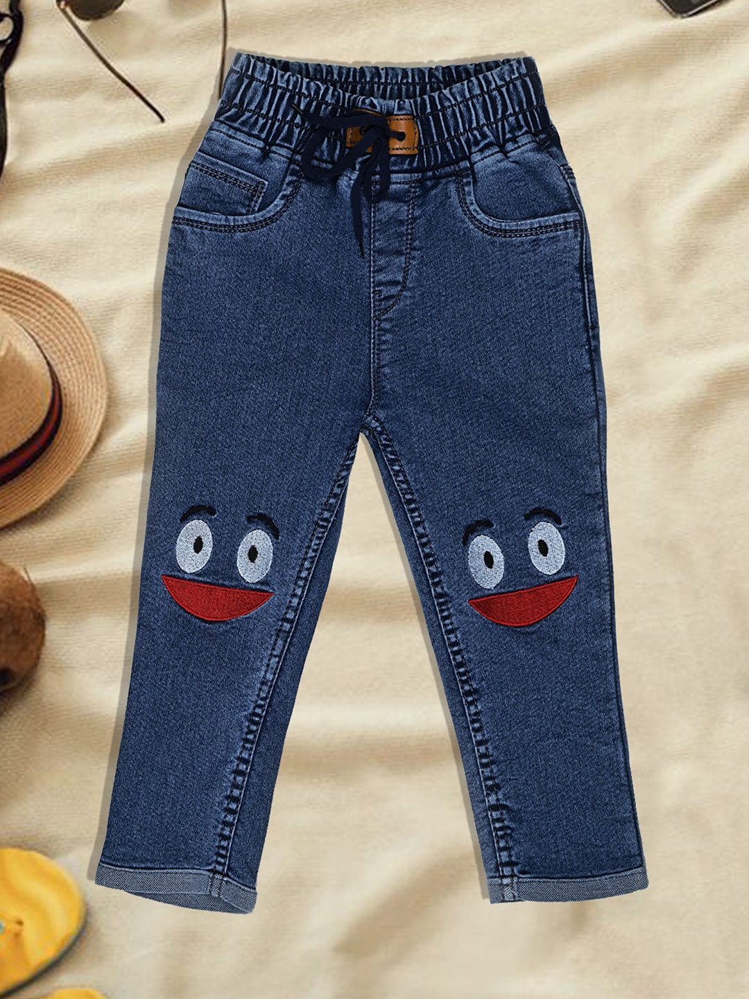 

A-Okay Boys Printed Clean Look High-Rise Jeans, Blue