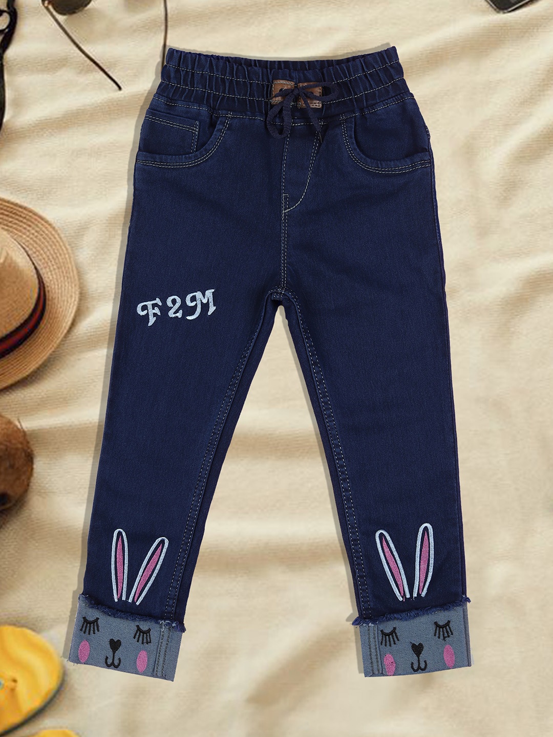 

A-Okay Boys Printed Jogger High-Rise Clean Look Jeans, Blue