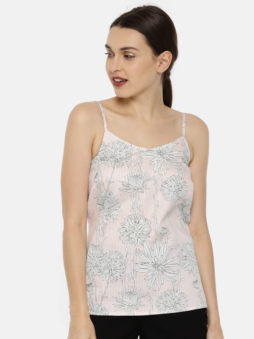 

Vero Moda Women Pink Printed Pure Cotton Top