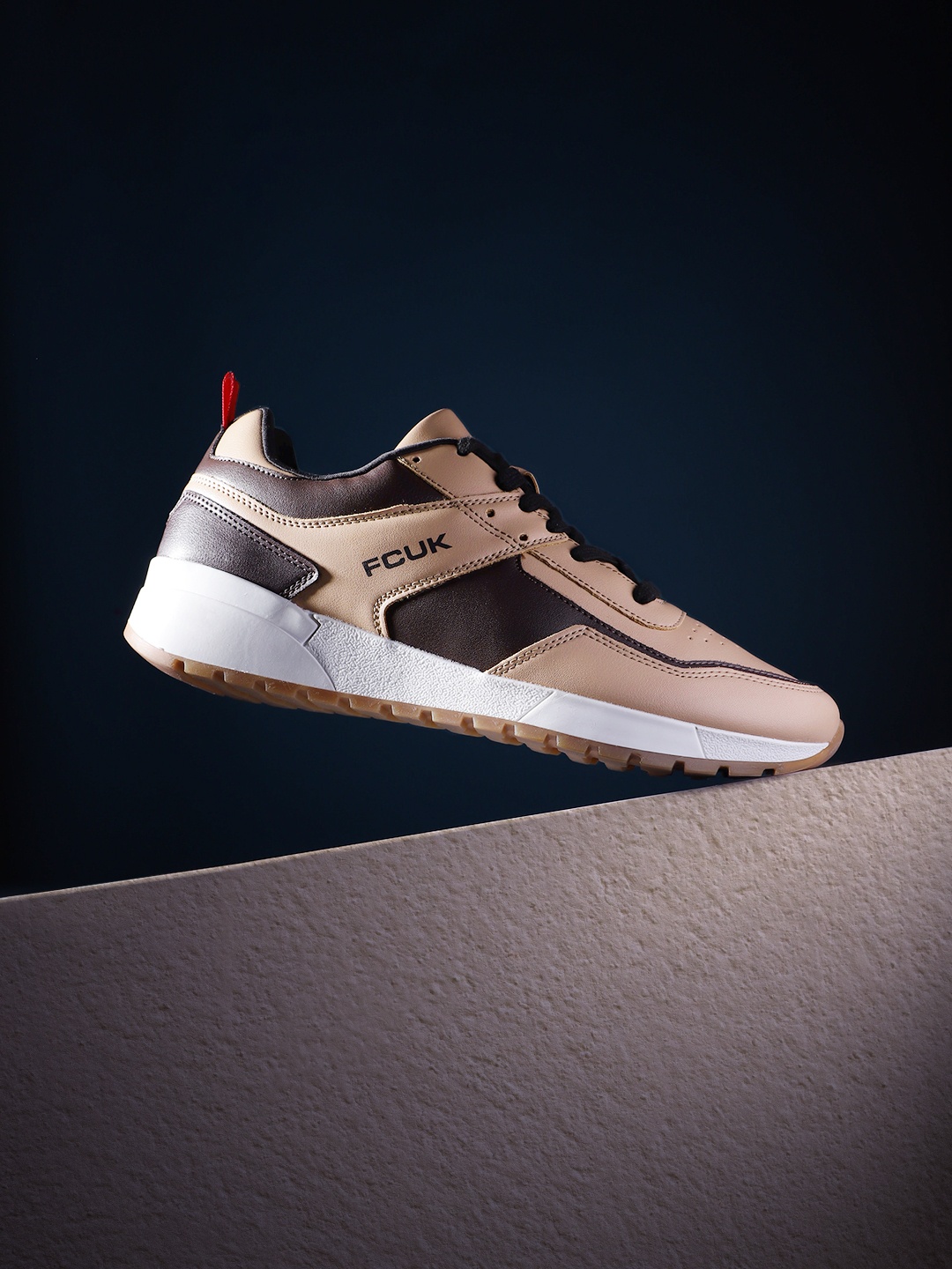 

FCUK Men Colourblocked Sneakers, Brown