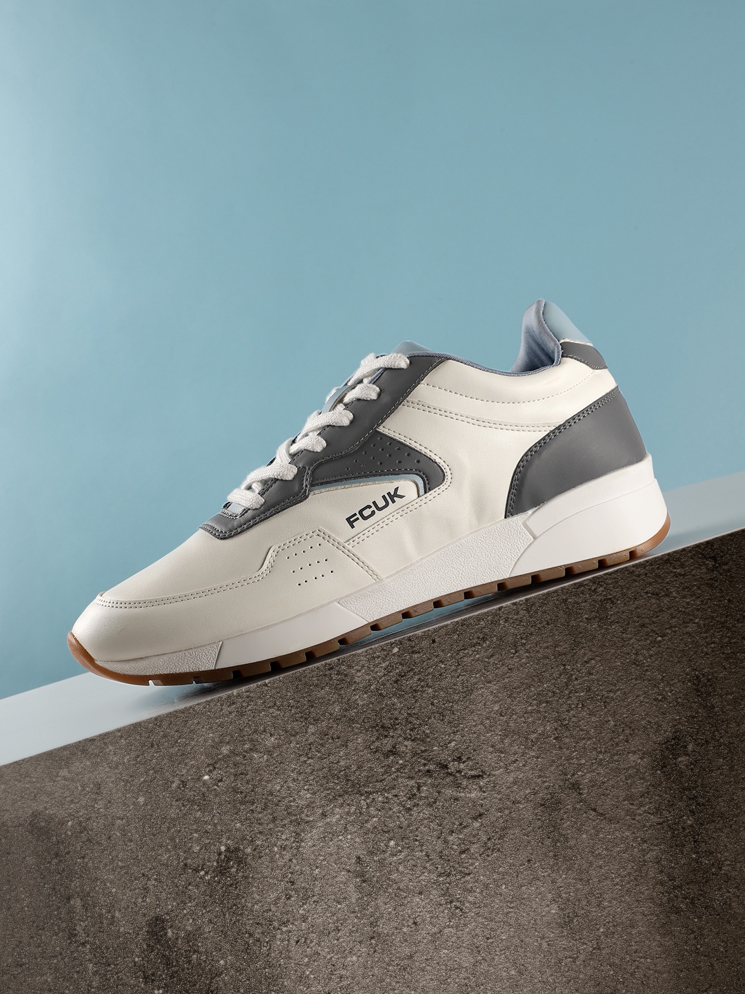 

FCUK Men Colourblocked Sneakers, Off white