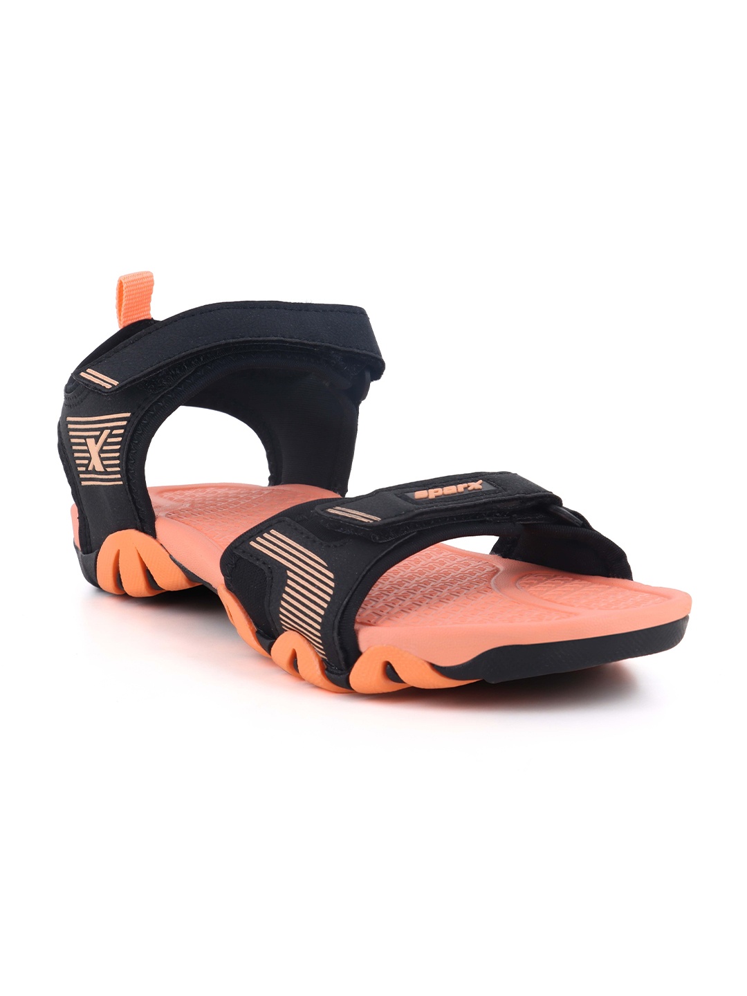 

Sparx Women Textured Sport Sandals With Velcro Closure, Black
