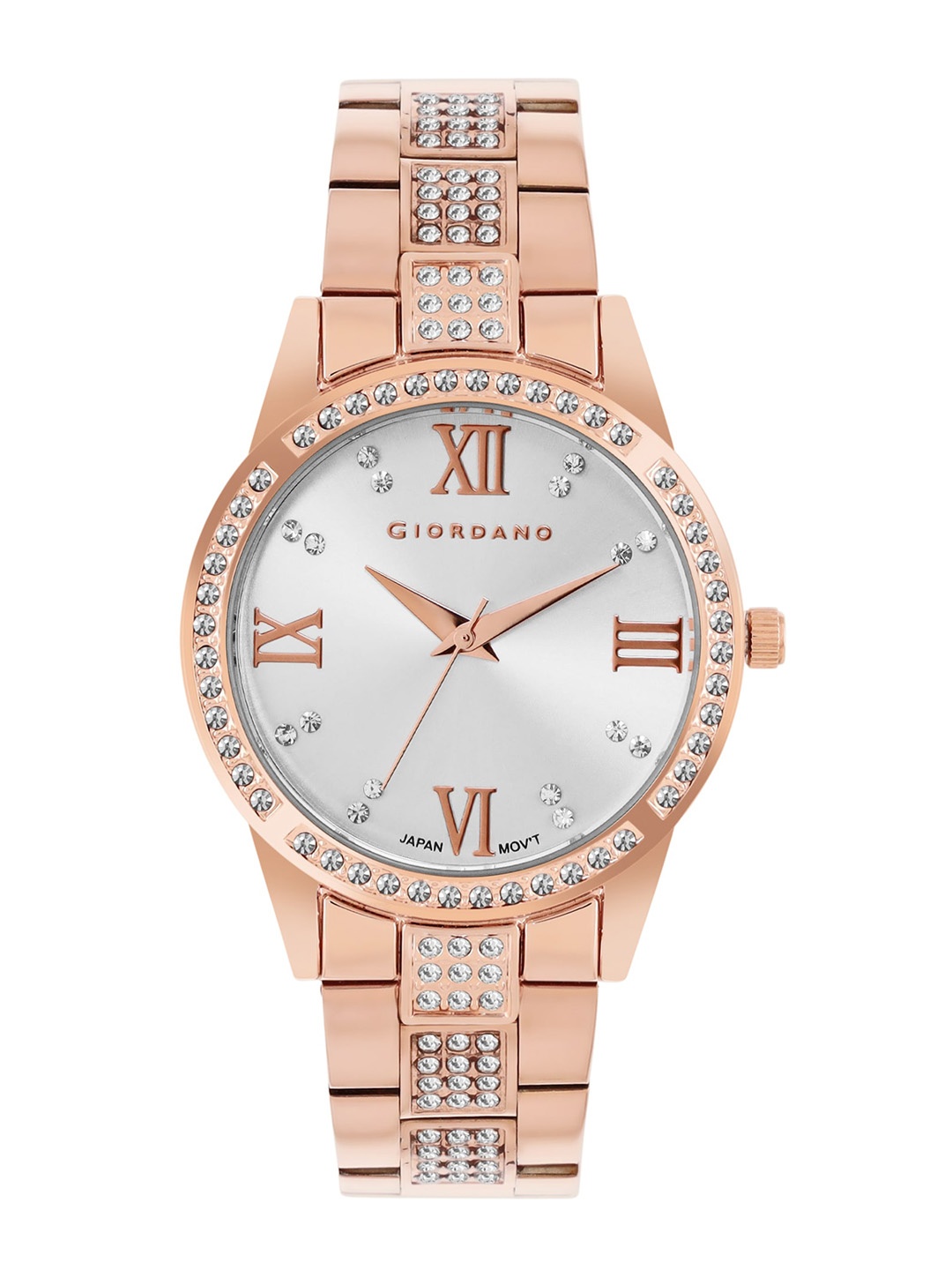 

GIORDANO Women Embellished Dial & Bracelet Style Straps Analogue Watch GZ-60066-22, Rose gold