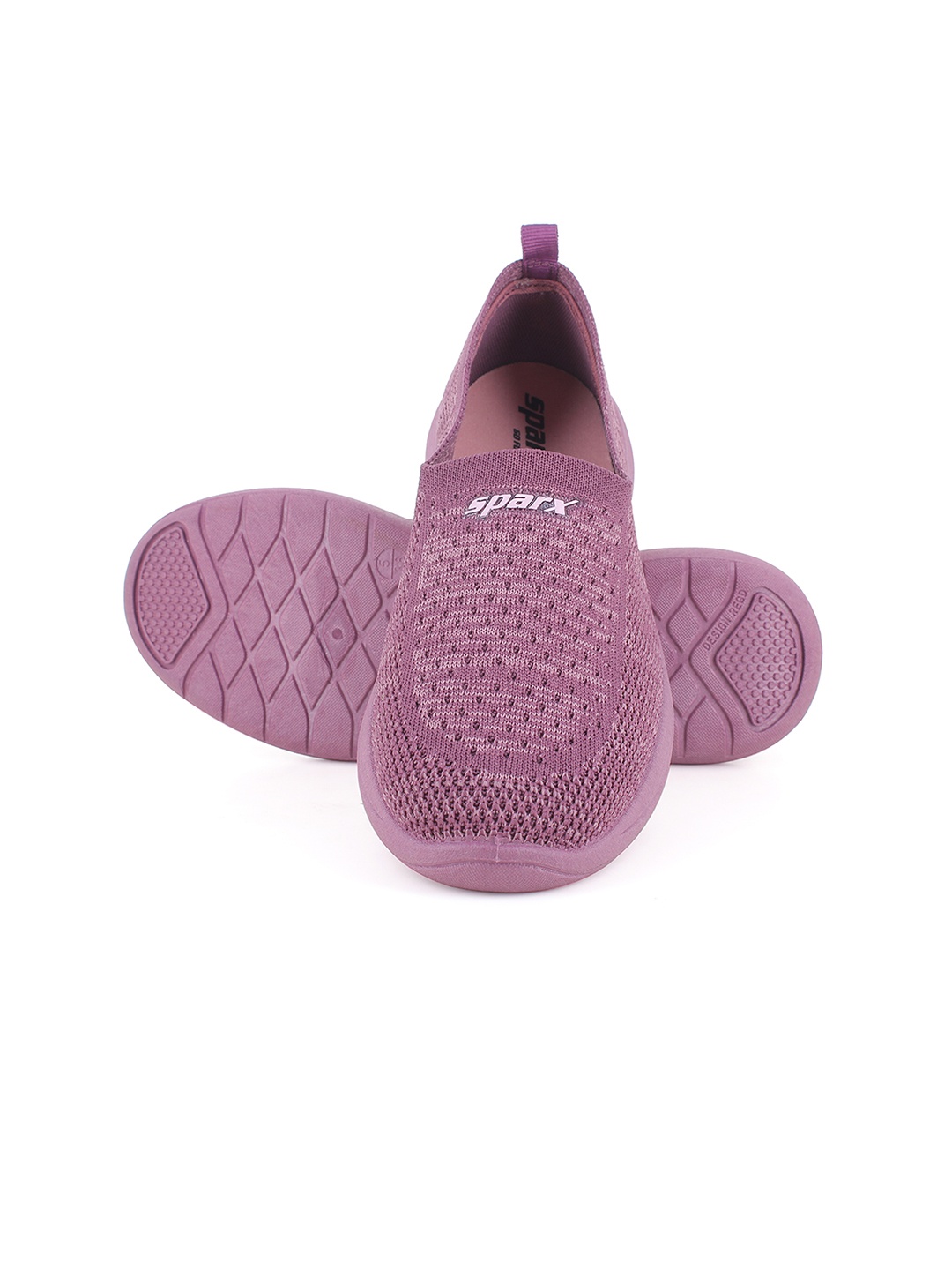 

Sparx Women Textured Mesh Comfort Insole Slip-On Sneakers, Purple
