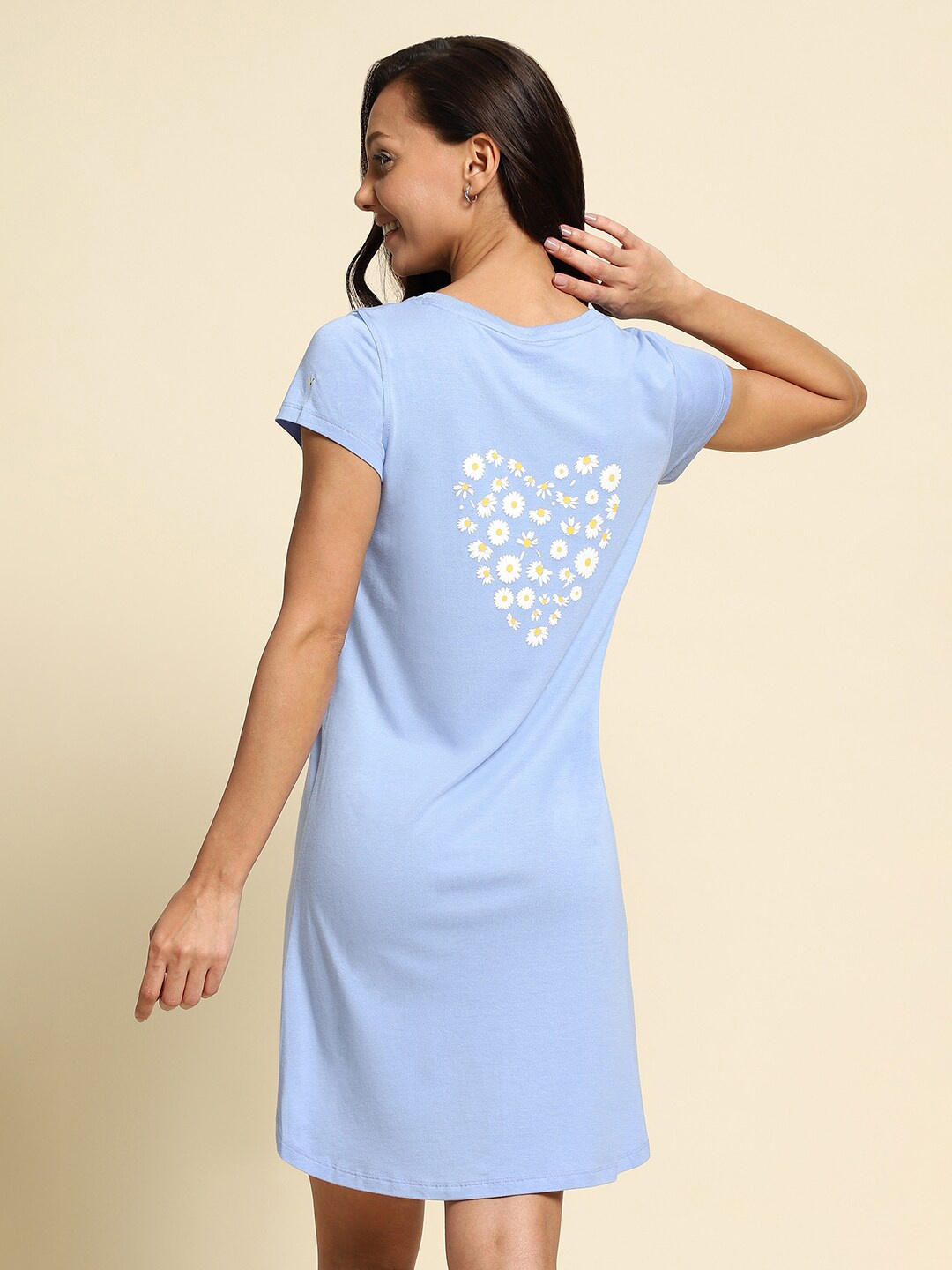 

Van Heusen Floral Printed T-shirt Nightdress, Blue