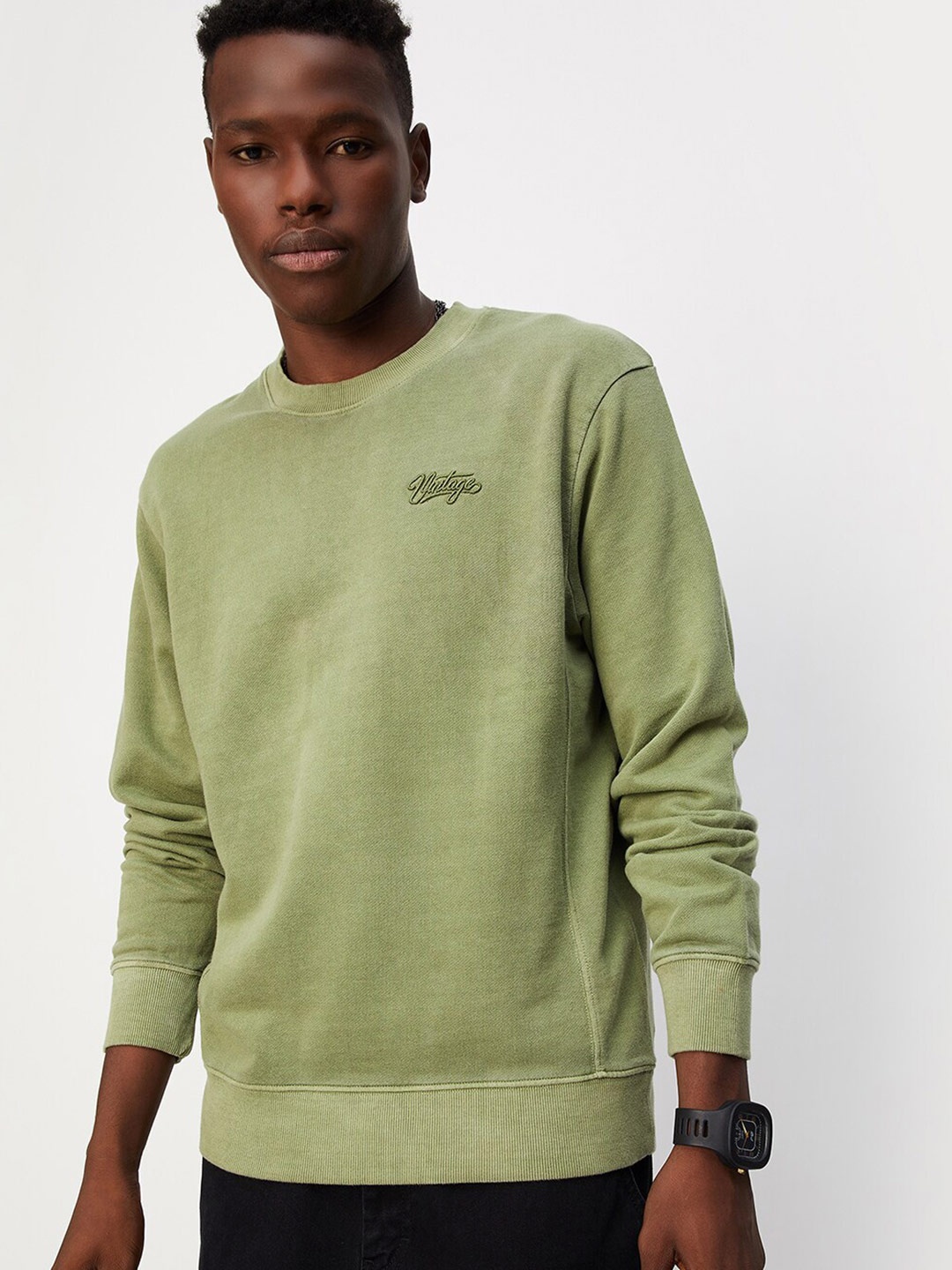 

max Cotton Pullover Sweatshirt, Green