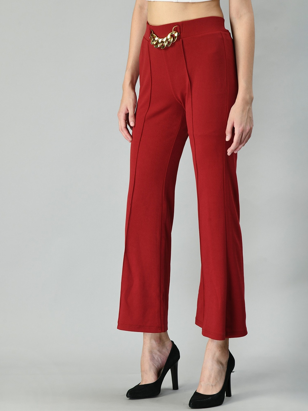 

Moshe Women Relaxed High-Rise Parallel Trousers, Maroon