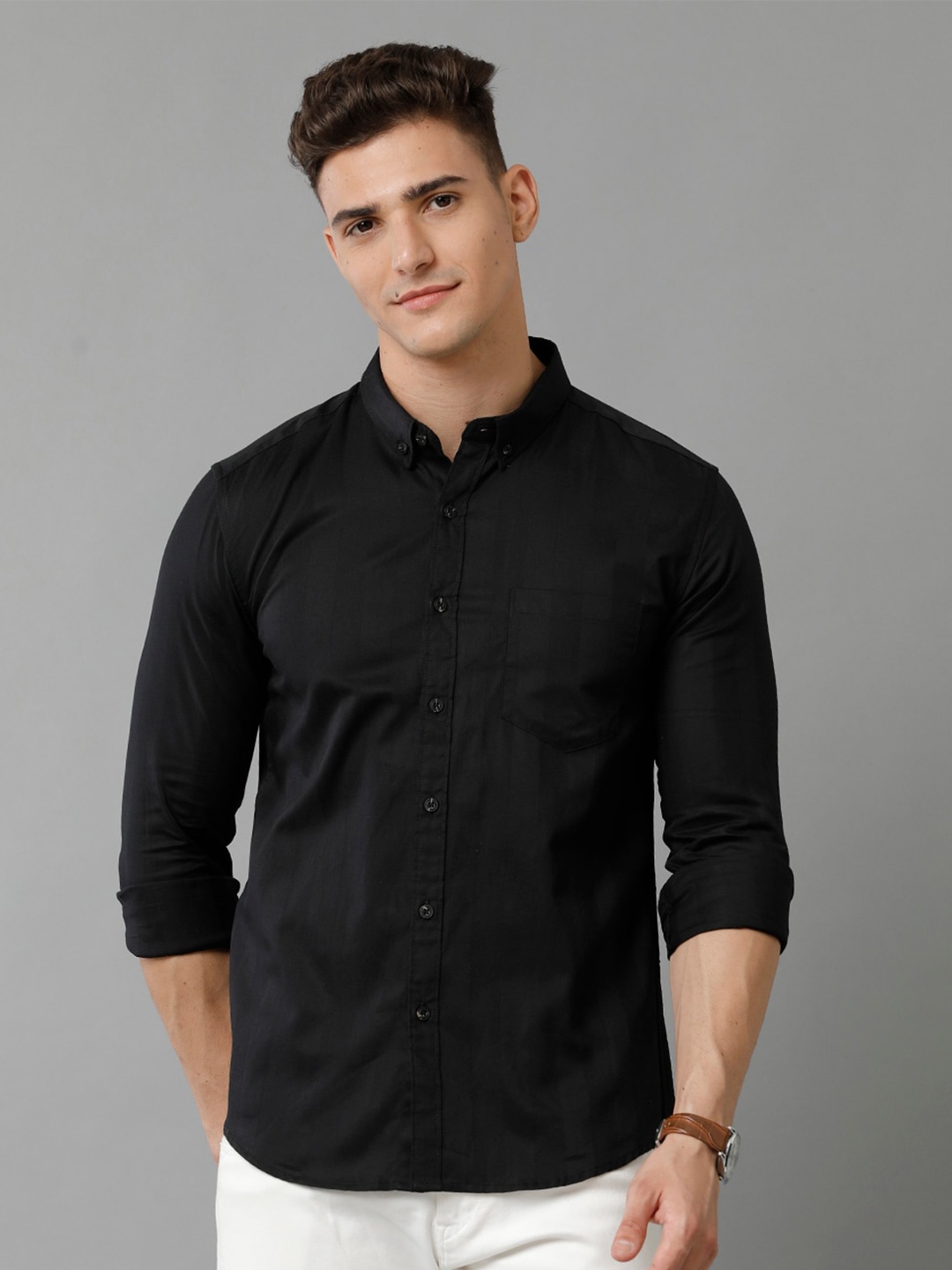 

YOVISH Comfort Cotton Casual Shirt, Black