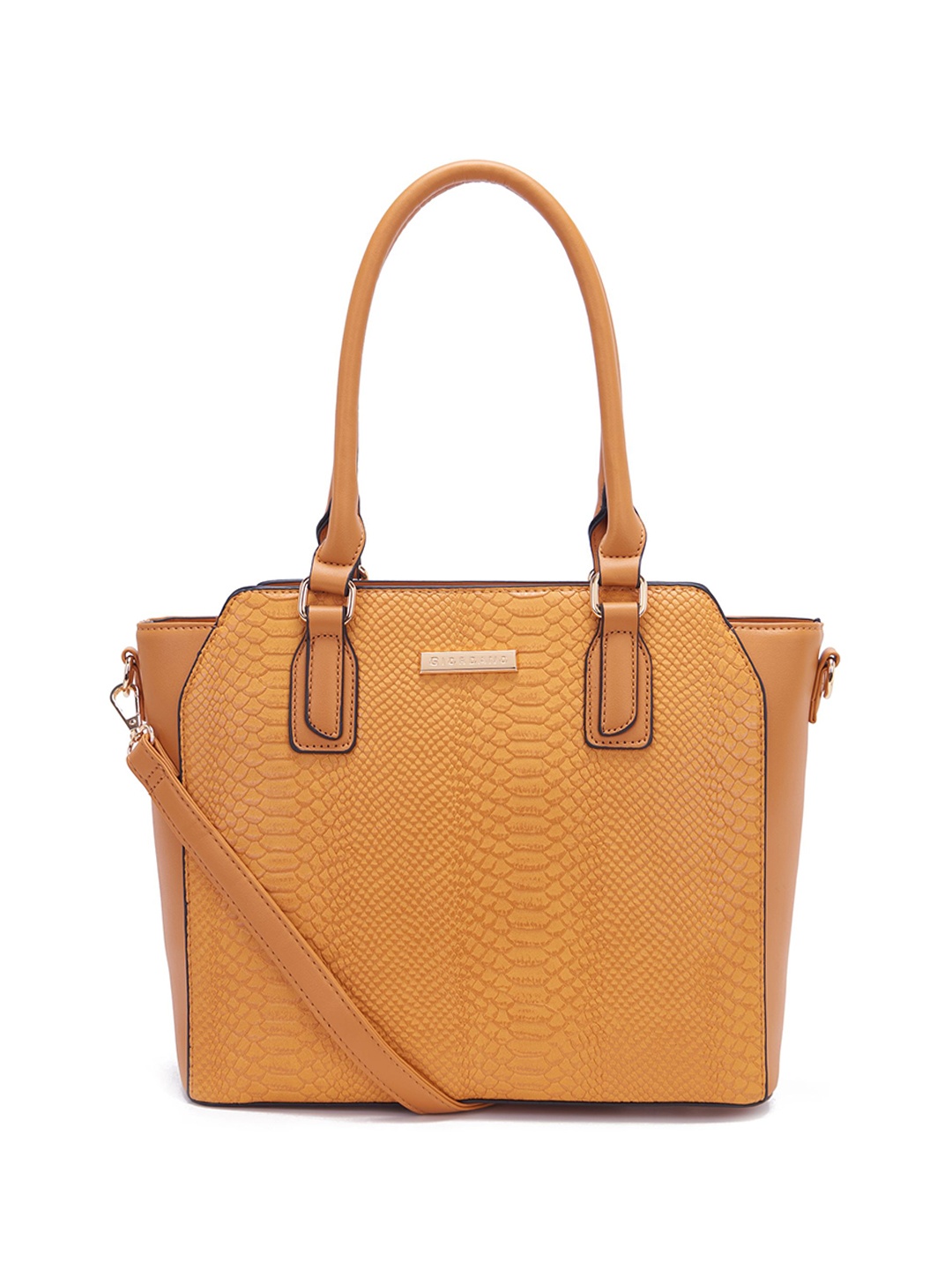 

GIORDANO Textured PU Structured Handheld Bag, Mustard