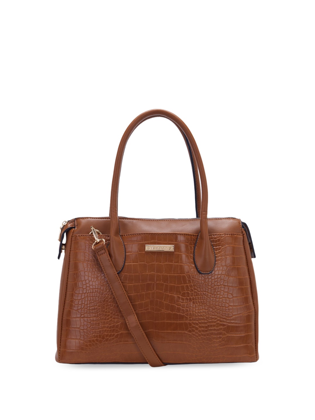 

GIORDANO Textured PU Structured Handheld Bag, Brown