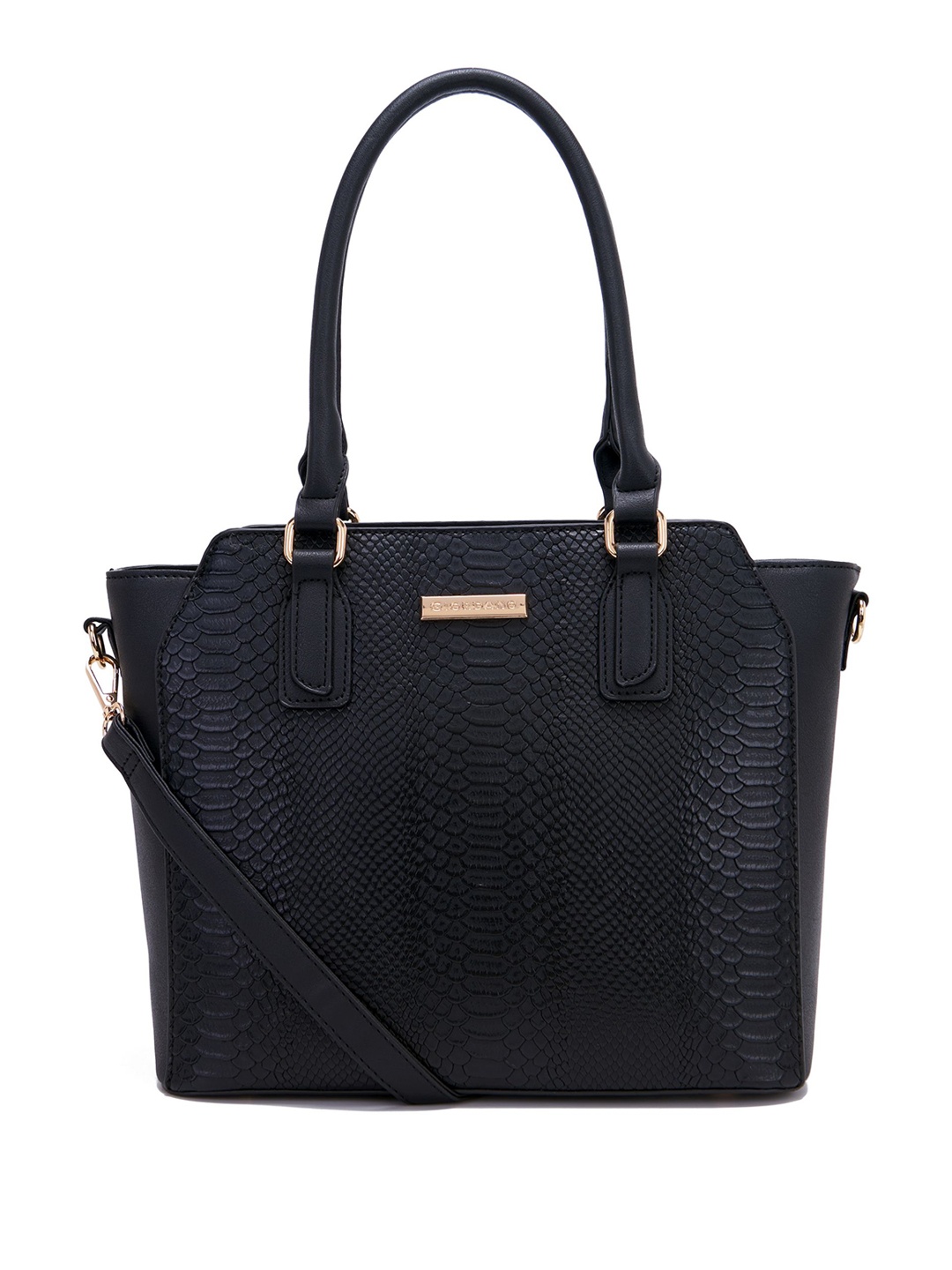 

GIORDANO Textured Structured Shoulder Bag, Black