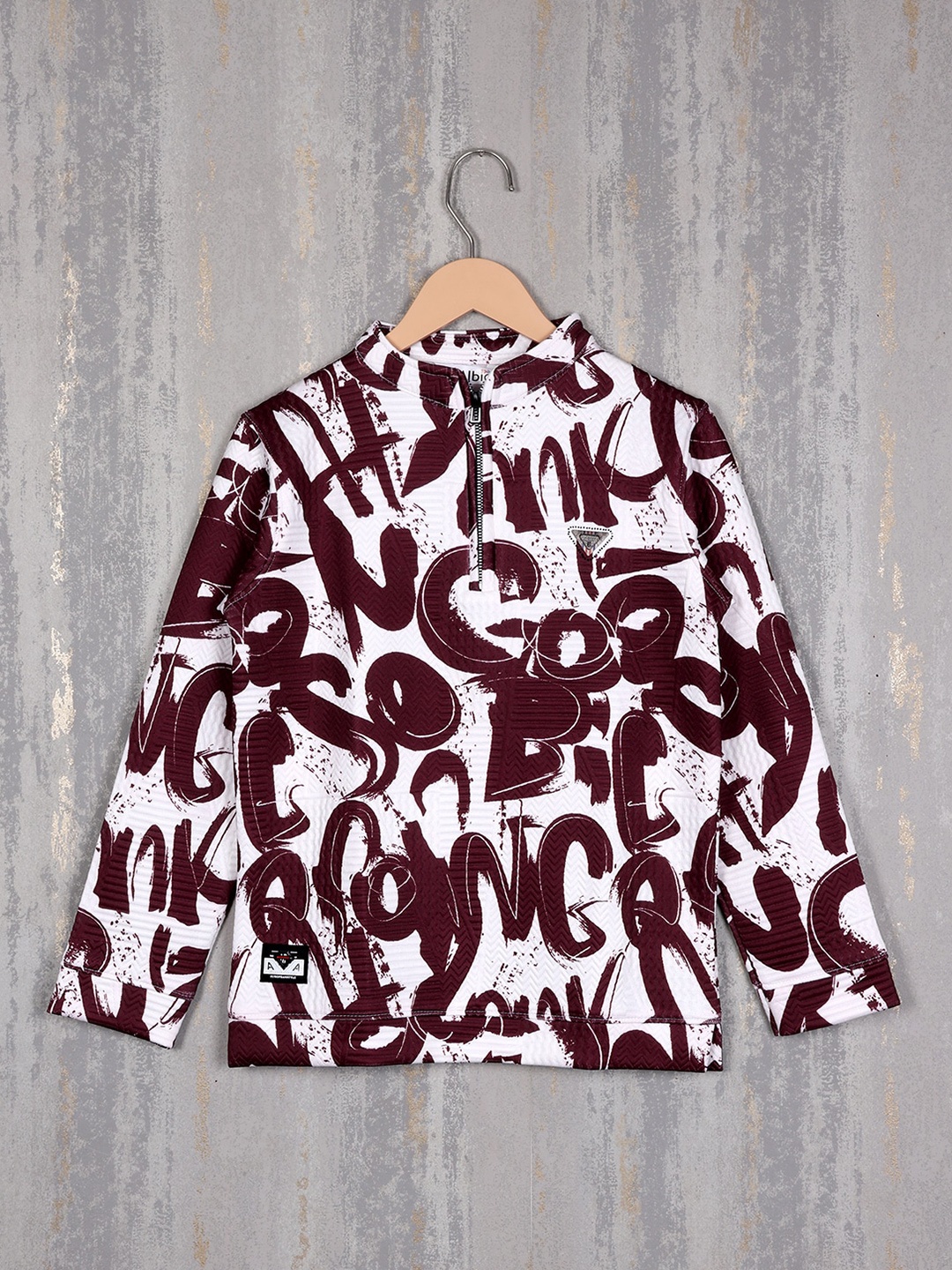 

Steele Boys Typography Printed Pure Cotton Sweatshirt, Maroon