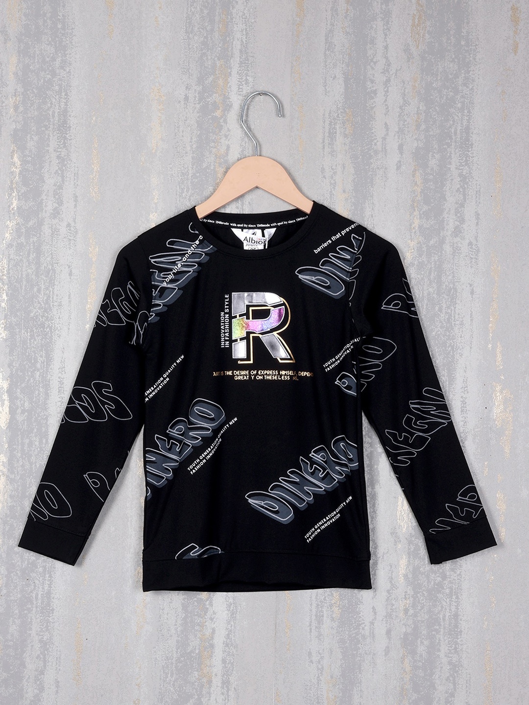 

Albion Boys Printed Sweatshirt, Black