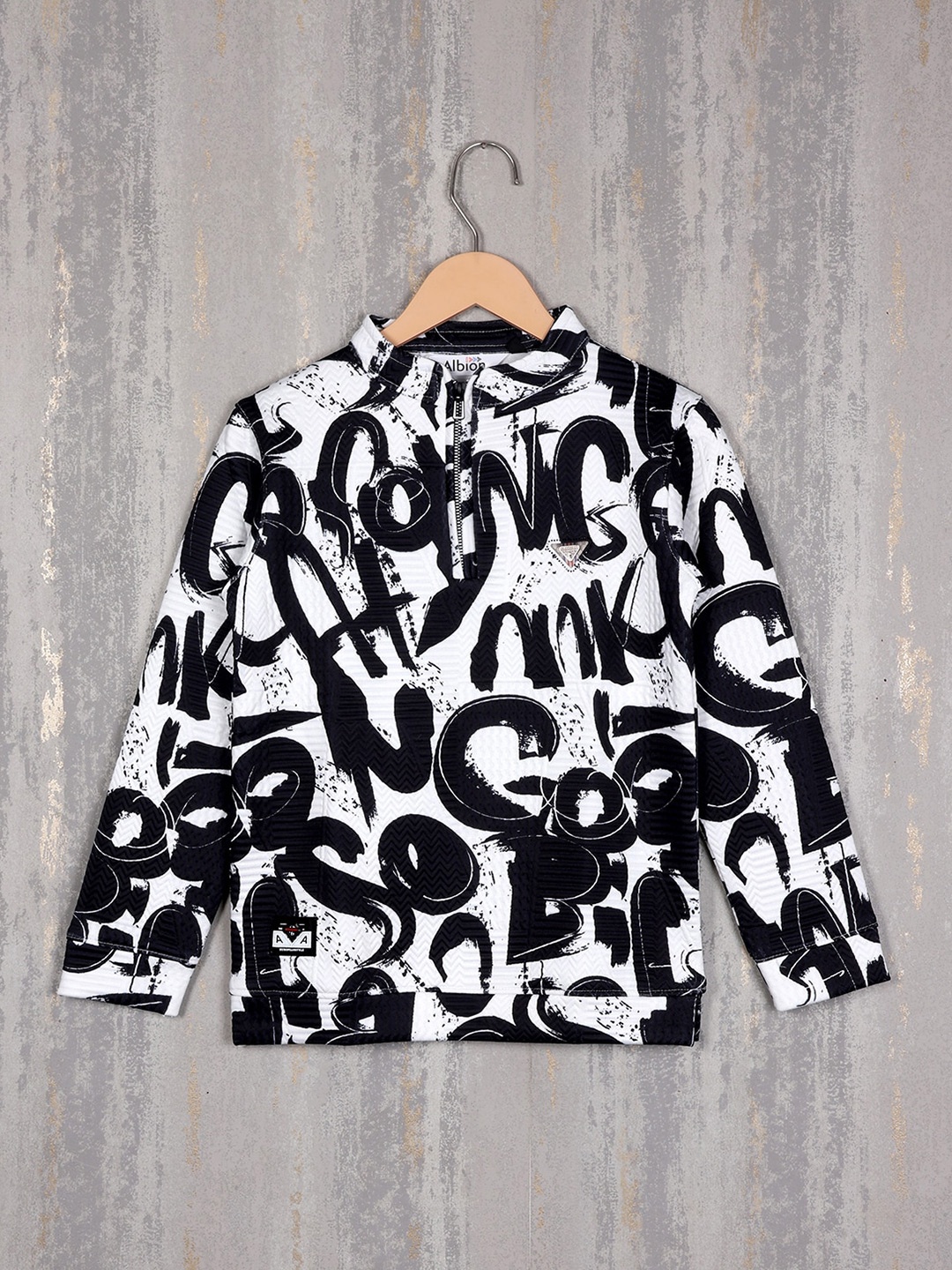 

Albion Boys Typography Printed Pure Cotton Sweatshirt, Navy blue