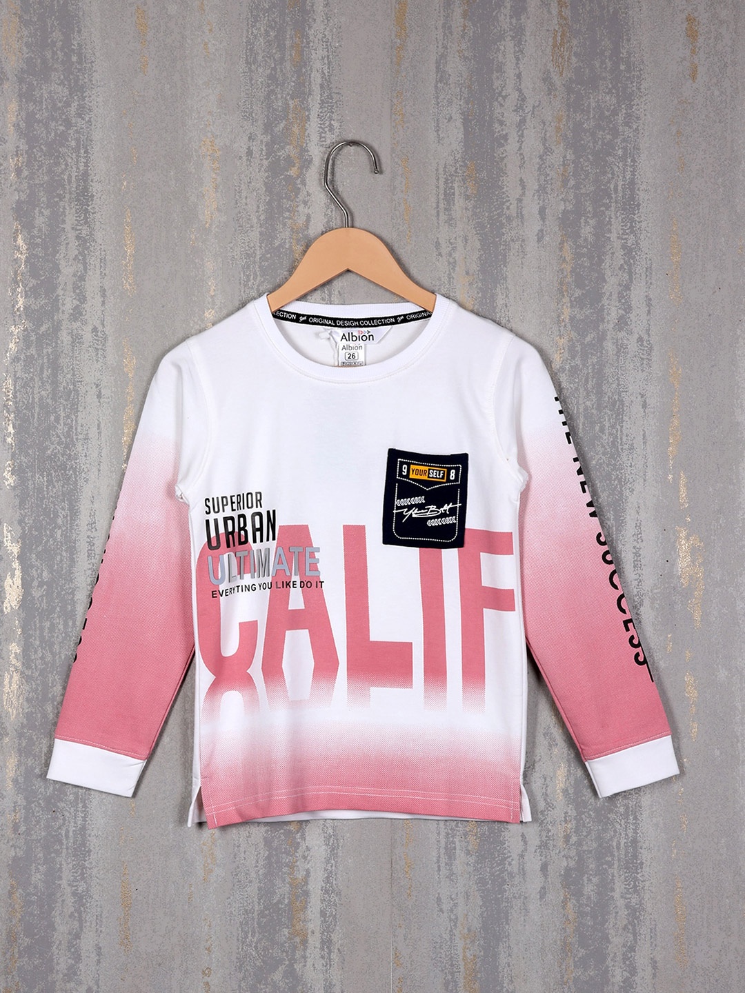 

Albion Boys Printed Sweatshirt, Peach