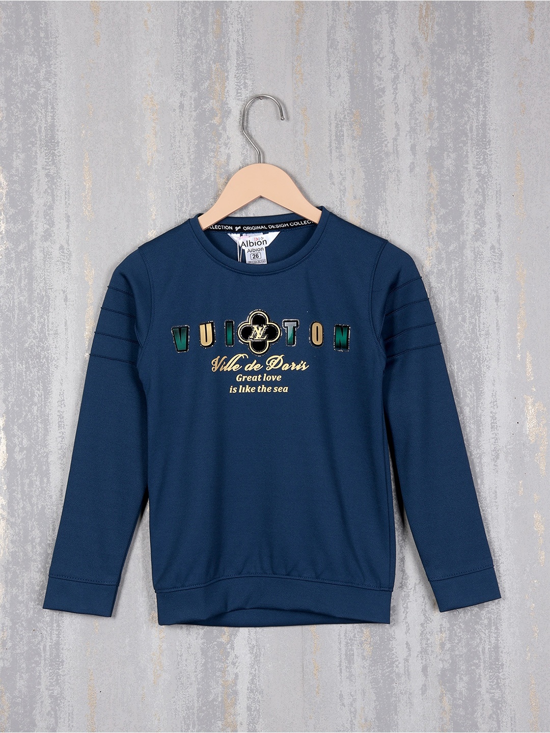 

Steele Boys Typographic Printed Pure Cotton Pullover Sweatshirt, Blue