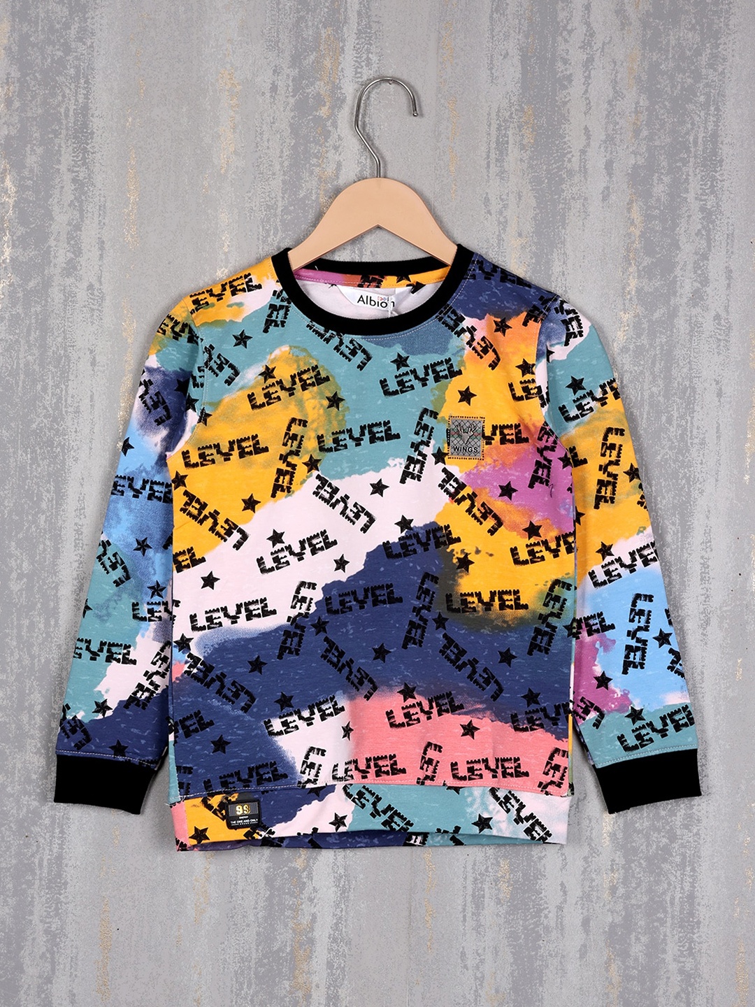 

Albion Boys Typography Printed Pure Cotton Sweatshirt, Yellow
