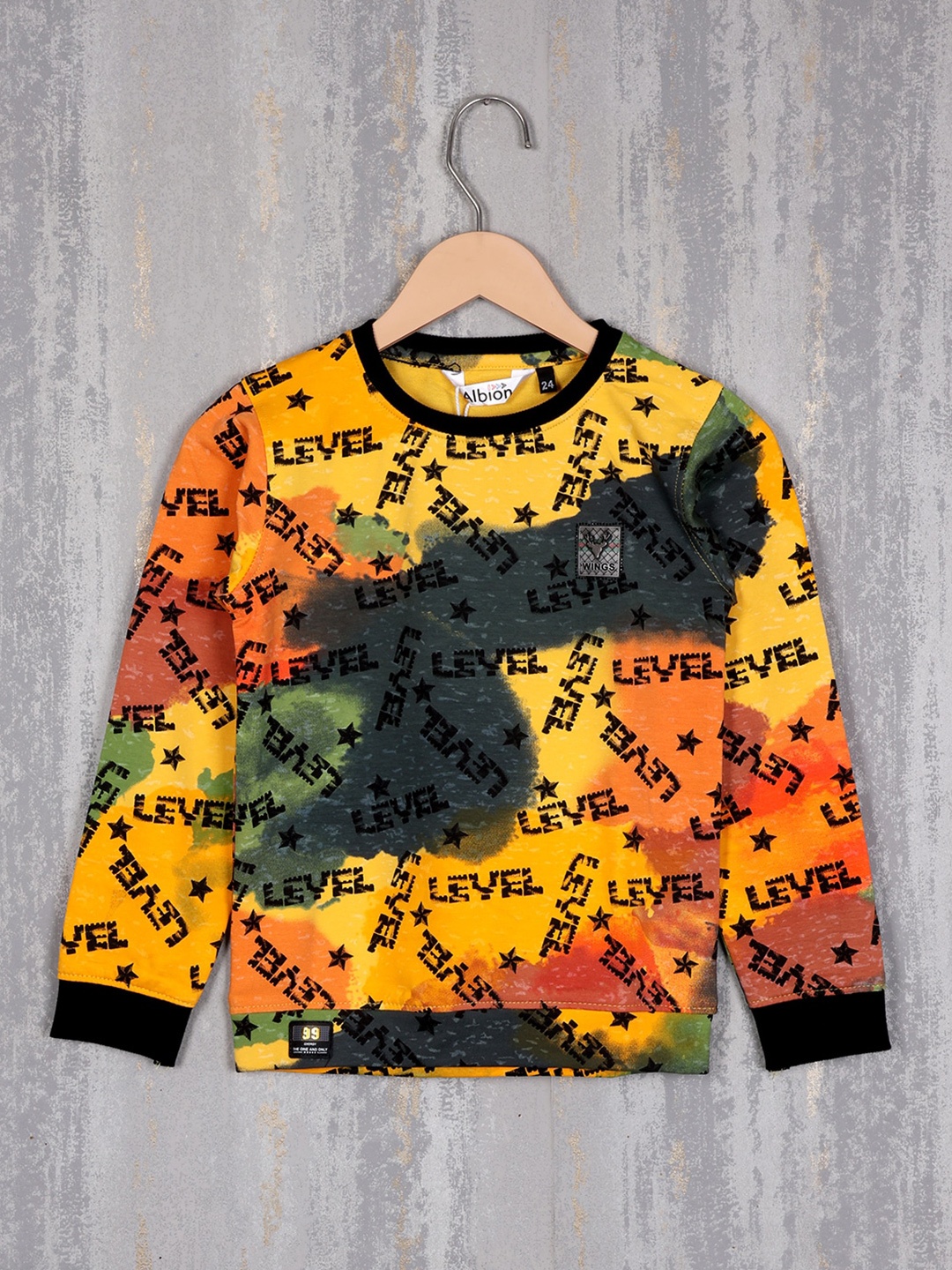 

Albion Boys Printed Sweatshirt, Yellow
