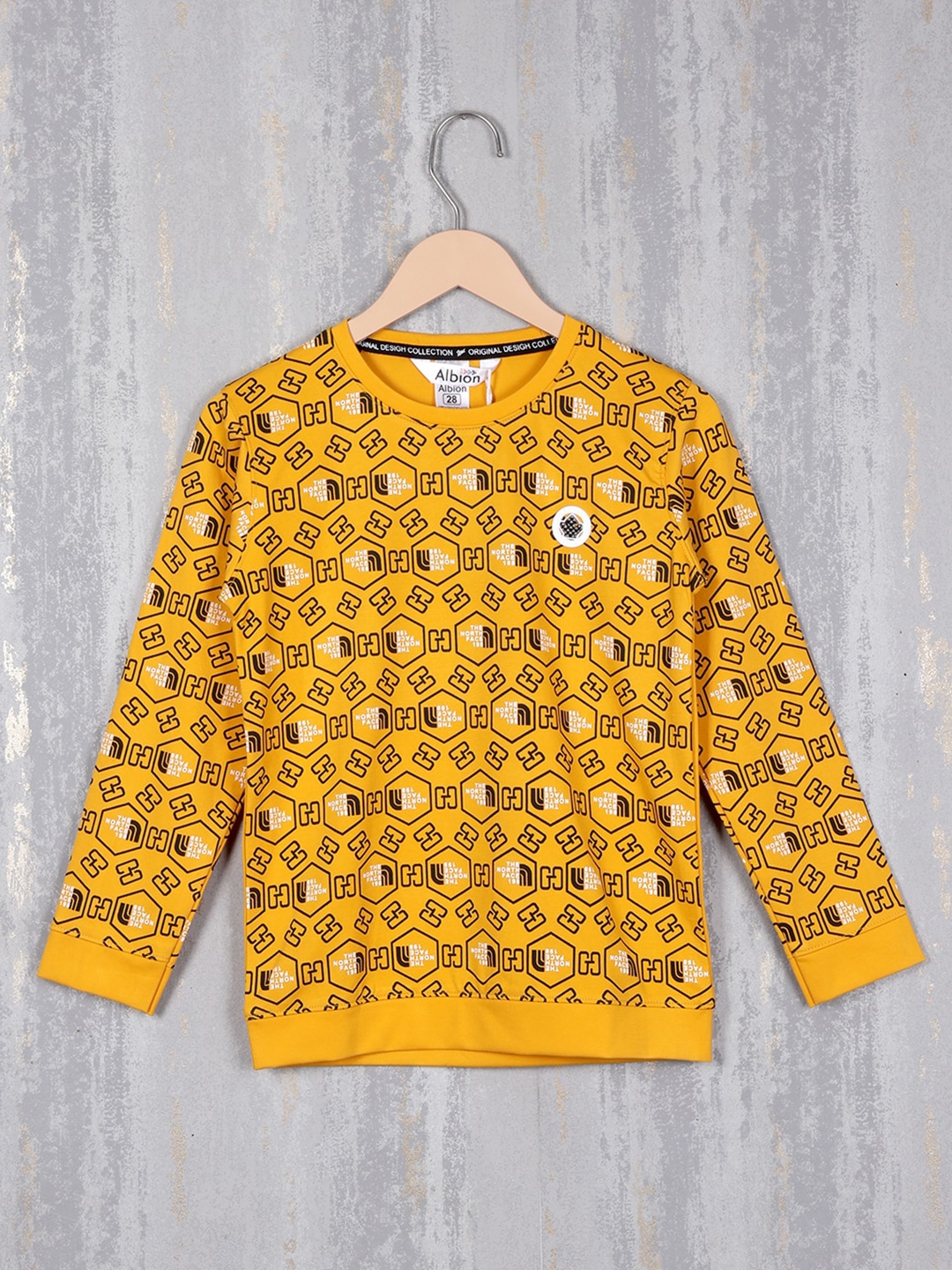 

Albion Boys Graphic Printed Sweatshirt, Yellow