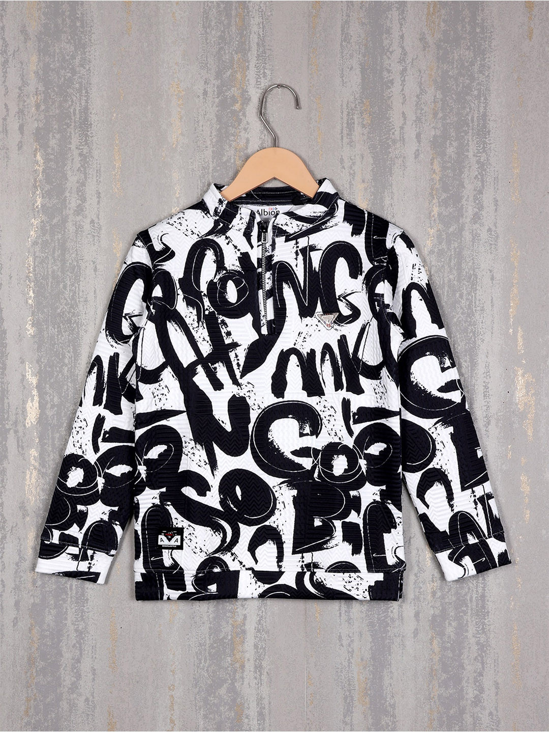 

Albion Boys Typography Printed Pure Cotton Sweatshirt, Navy blue