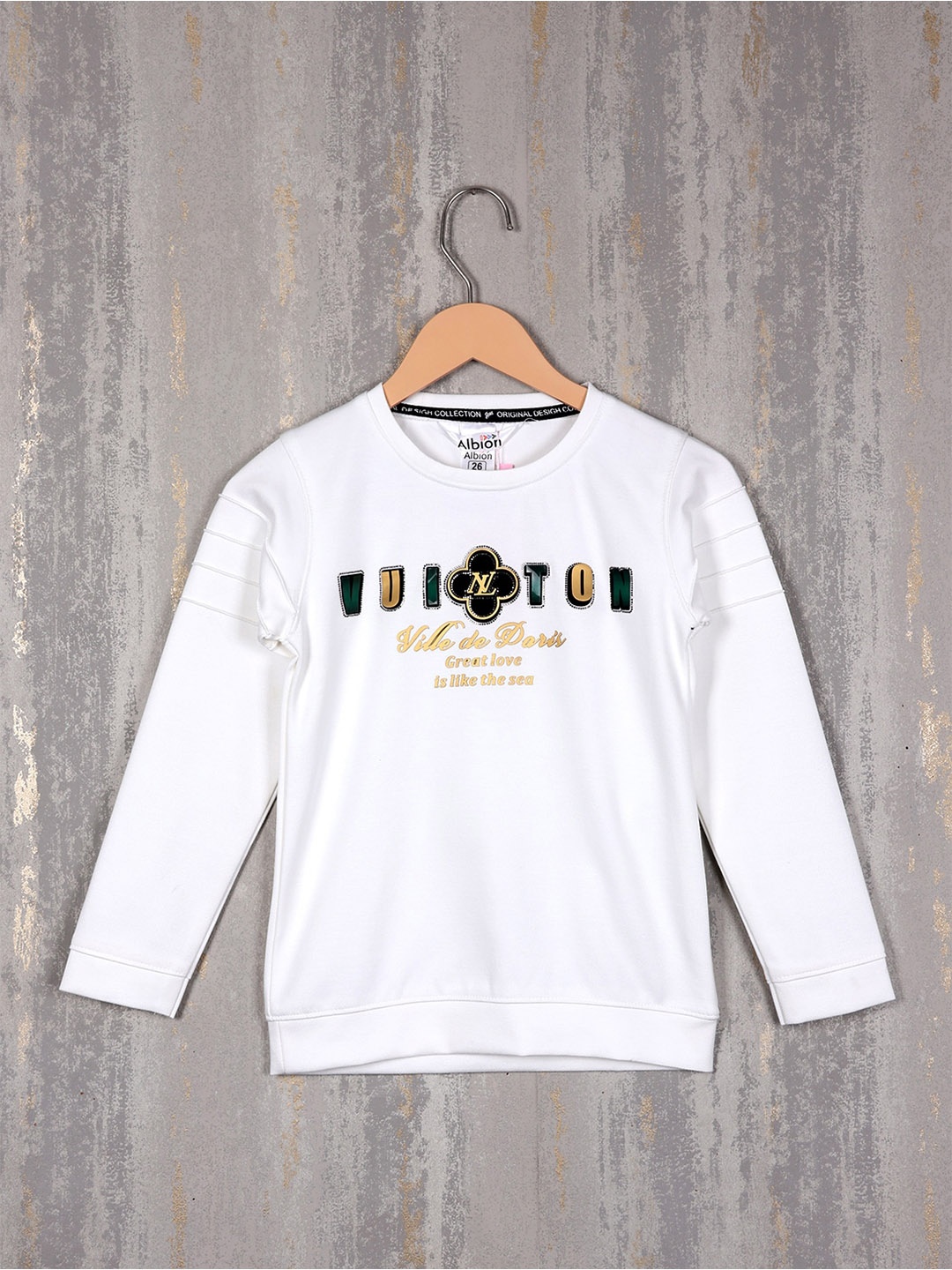

Albion Boys Typography Printed Pure Cotton Pullover, White