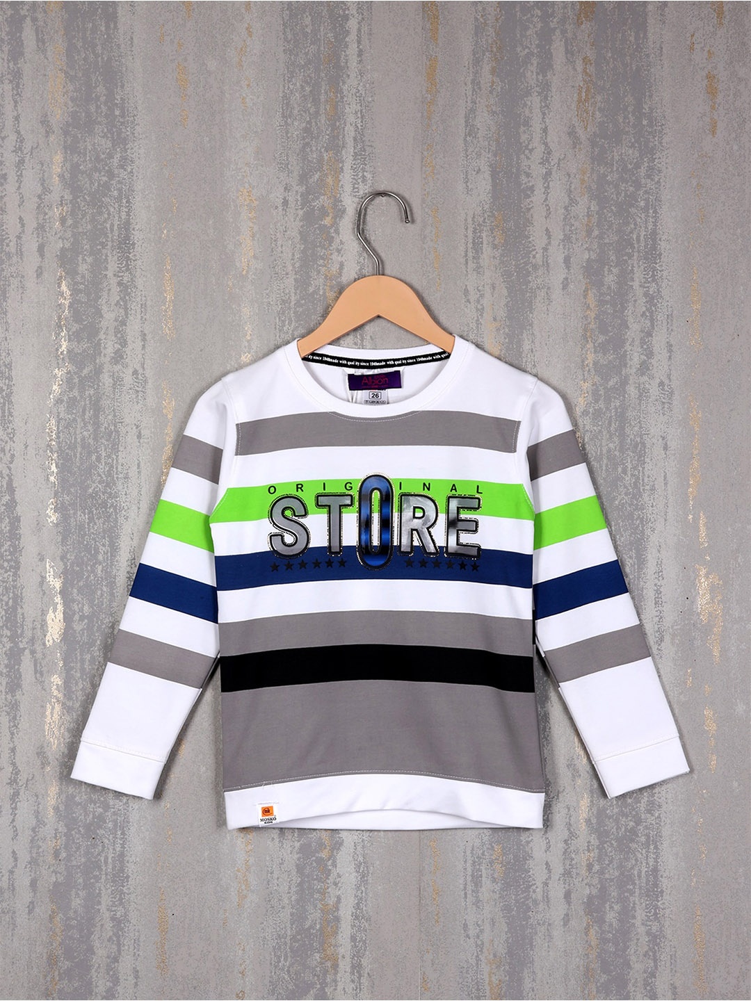 

Albion Boys Typography Printed Sweatshirt, Green