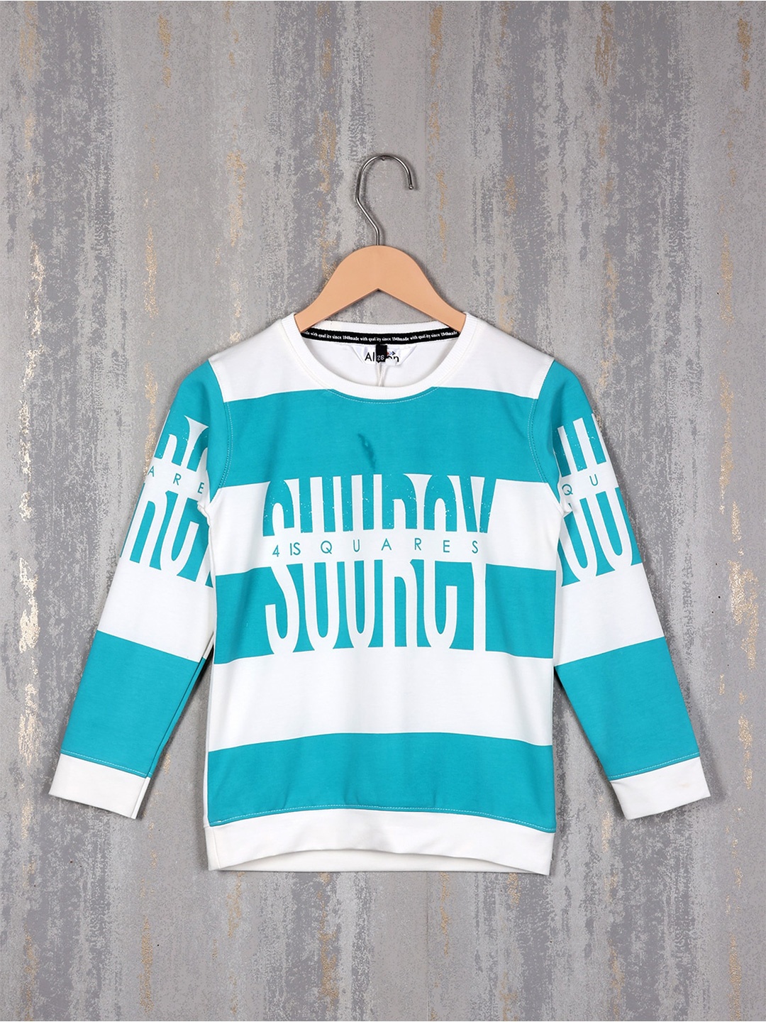 

Albion Boys Typography Printed Pure Cotton Sweatshirt, Green