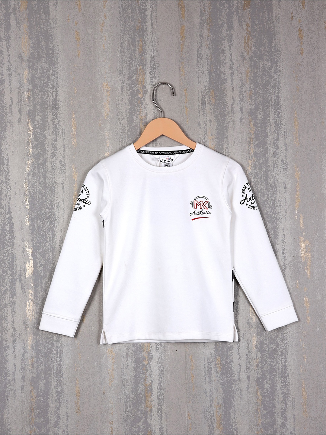 

Steele Boys Printed Pure Cotton Pullover Sweatshirt, White