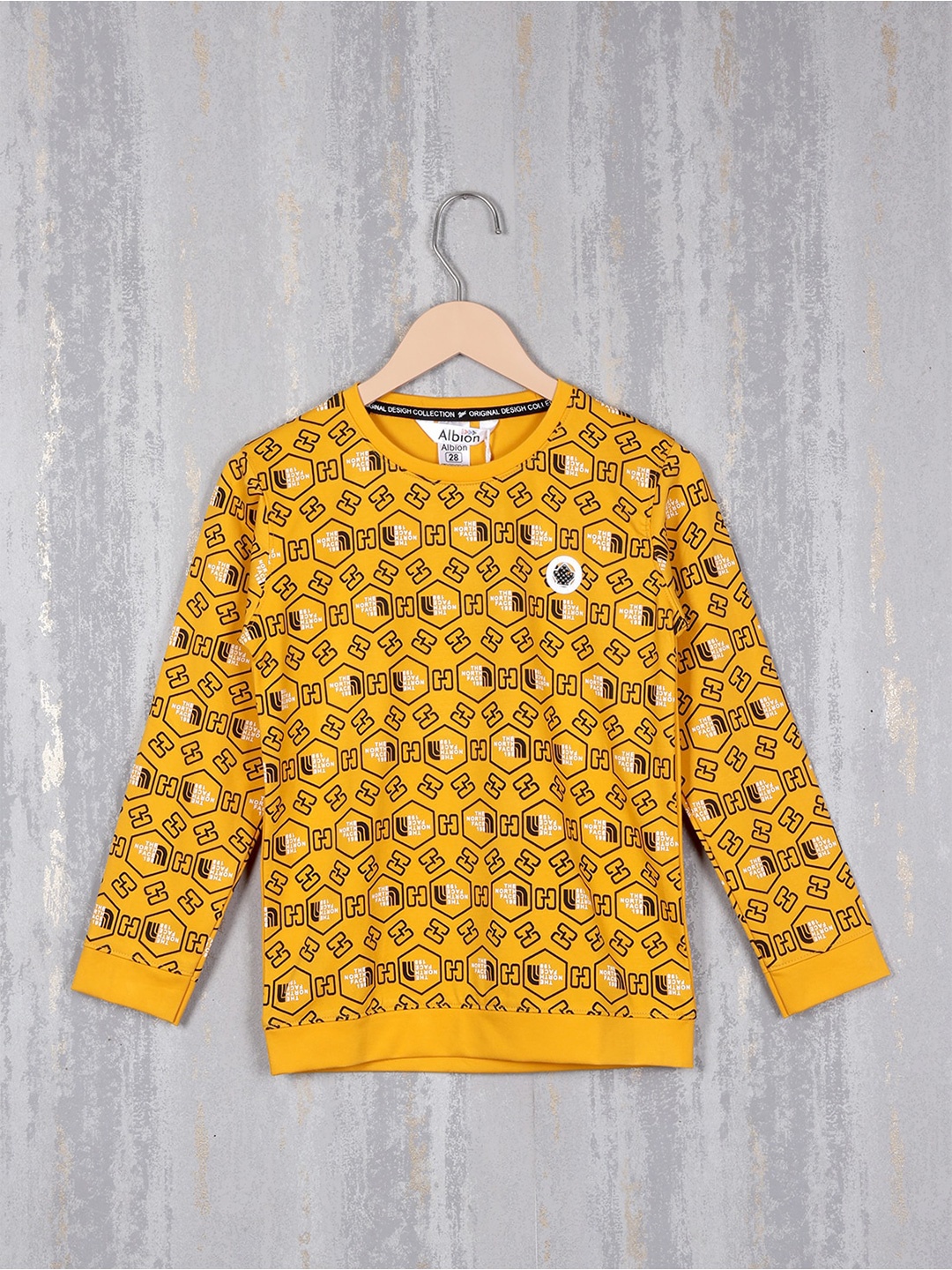 

Steele Boys Typography Printed Sweatshirt, Yellow