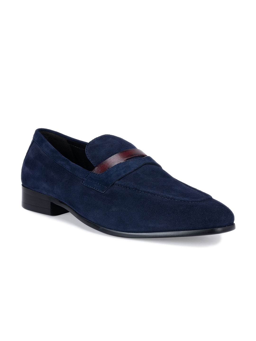 

ROSSO BRUNELLO Men Leather Formal Loafers, Navy blue