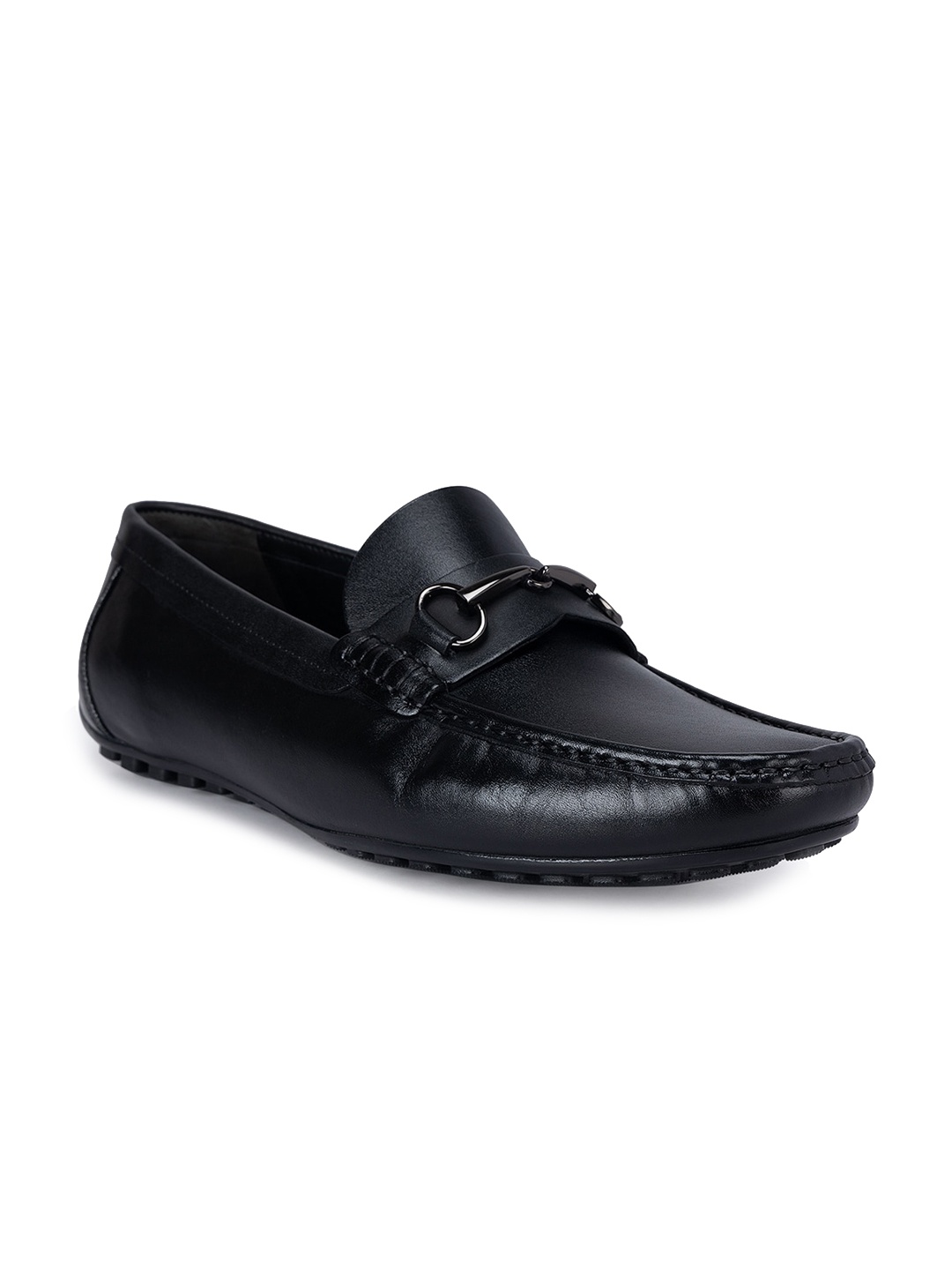 

ROSSO BRUNELLO Men Leather Formal Loafers, Black