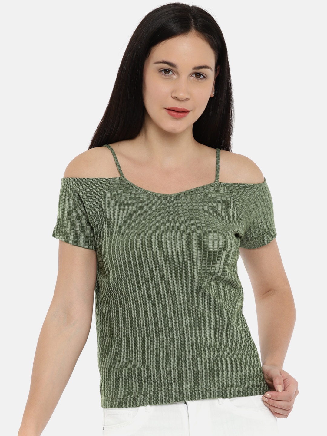 

ONLY Women Green Solid Top