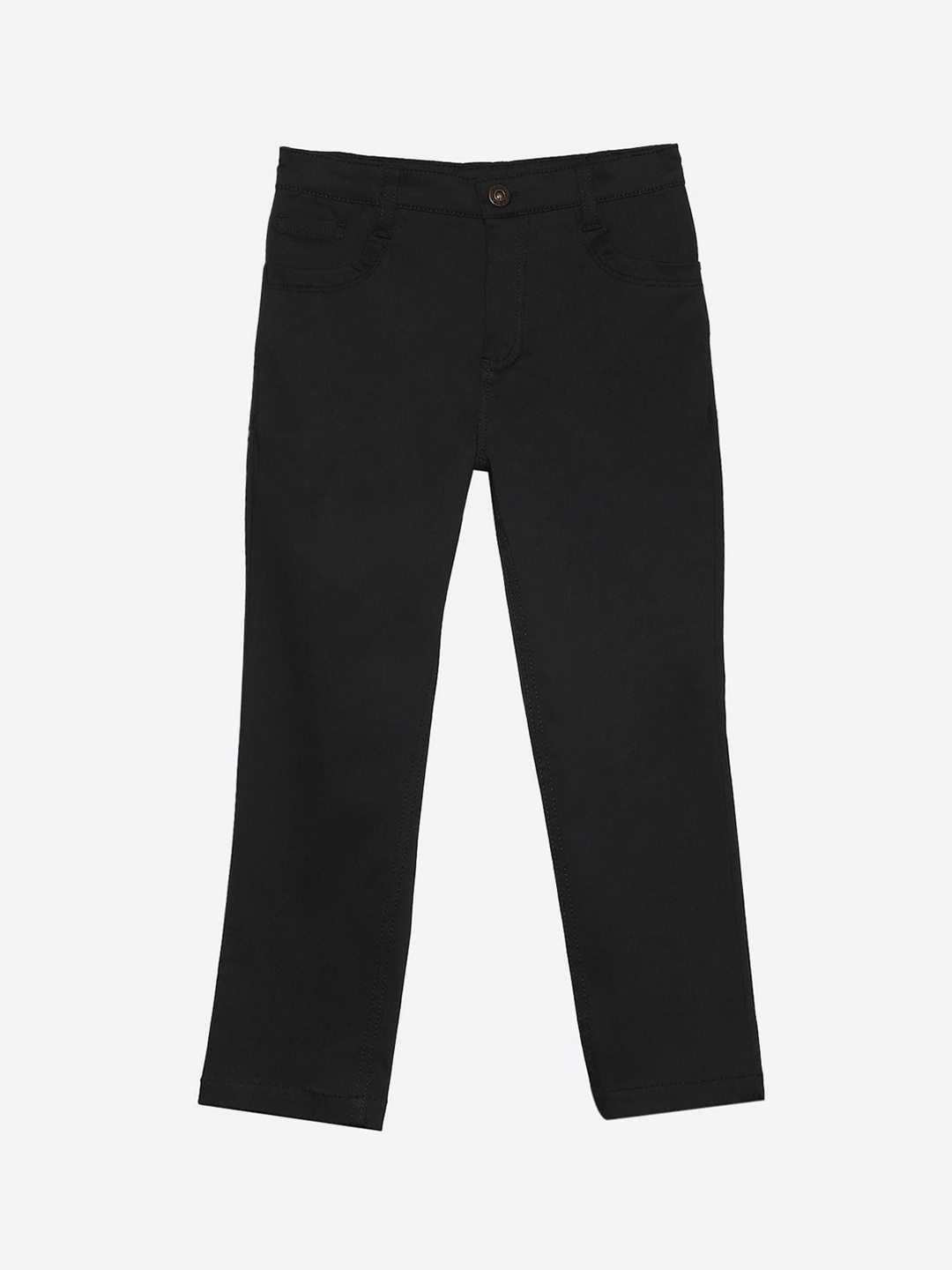

2Bme Boys Cotton Mid Rise Regular Trousers, Black