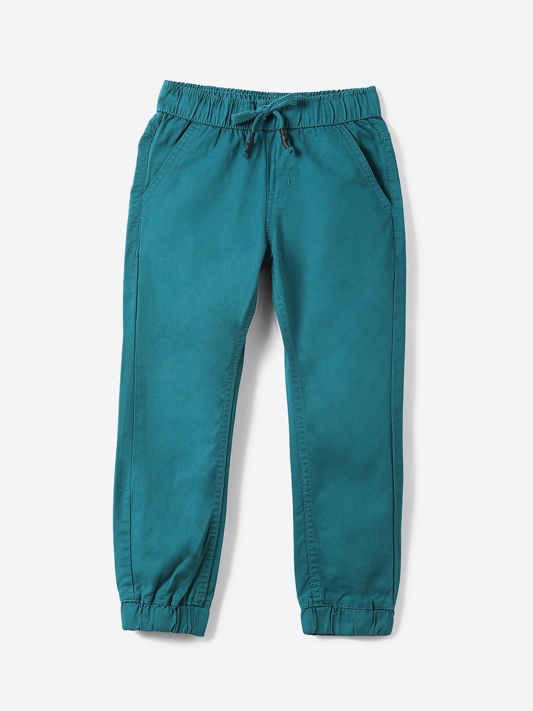 

2Bme Boys Mid Rise Cotton Joggers, Teal