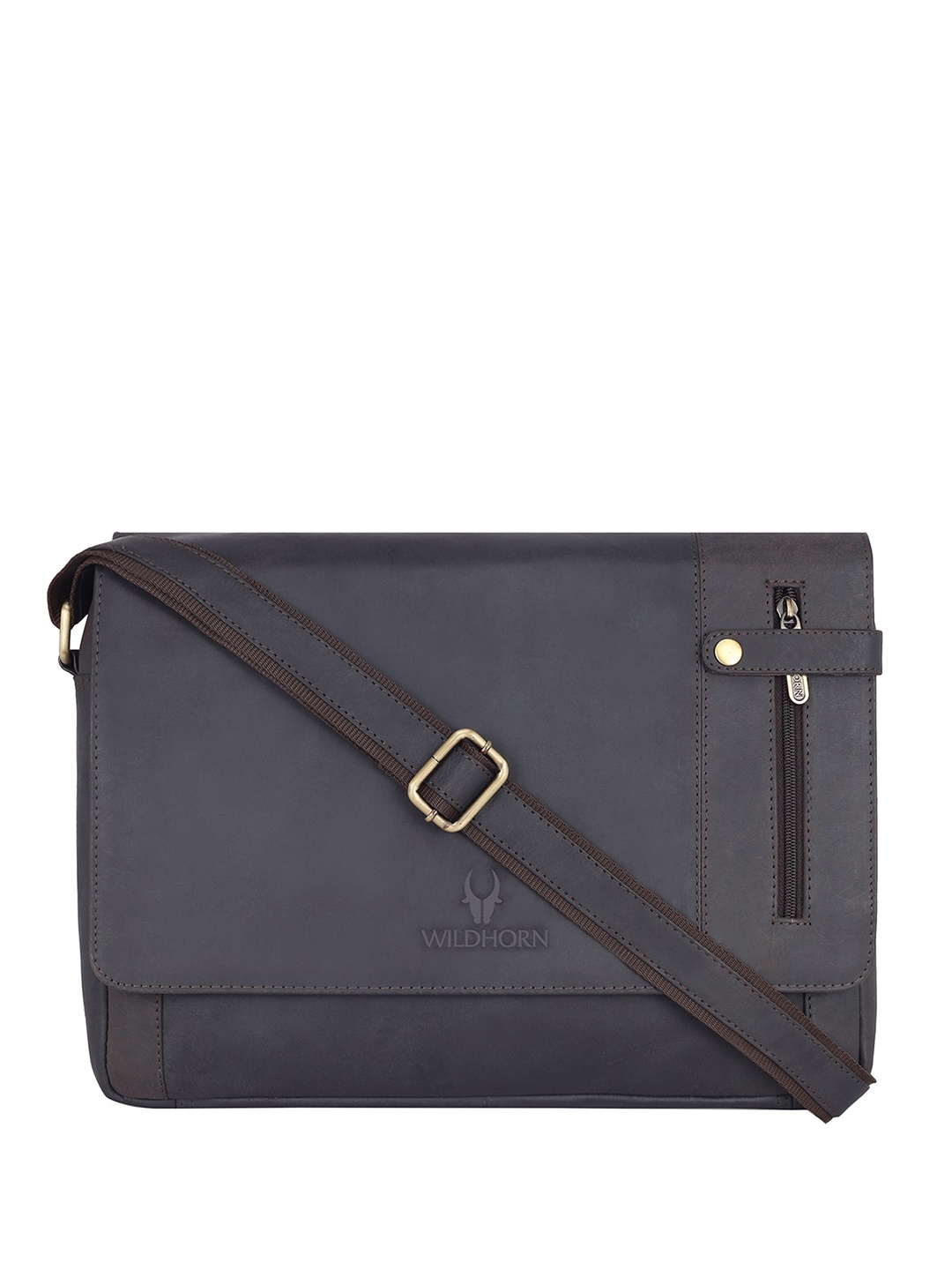 

WildHorn Men Leather Laptop Bag Up to 14 inch, Grey