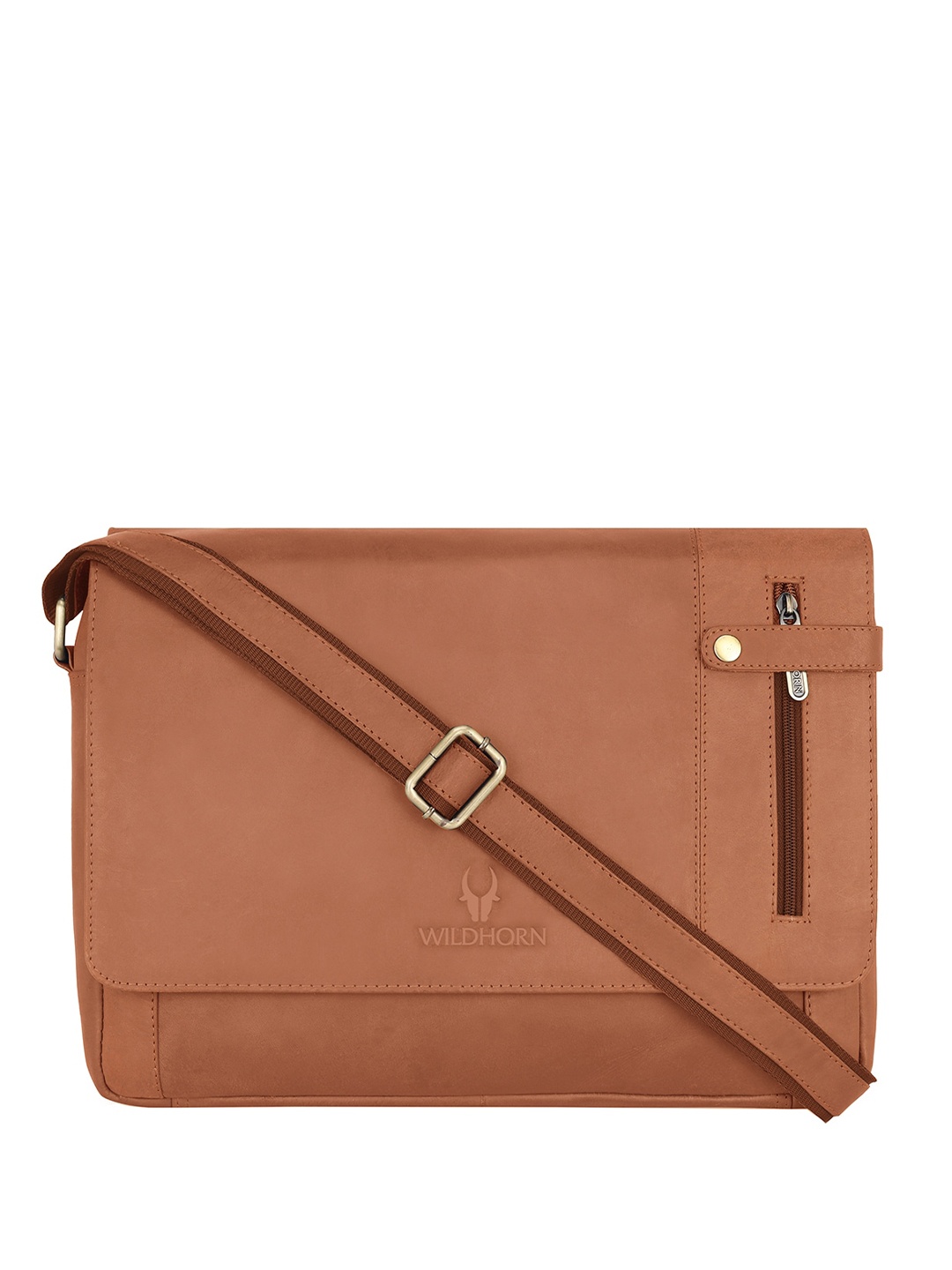 

WildHorn Men Leather Laptop Bag Up to 14 inch, Tan