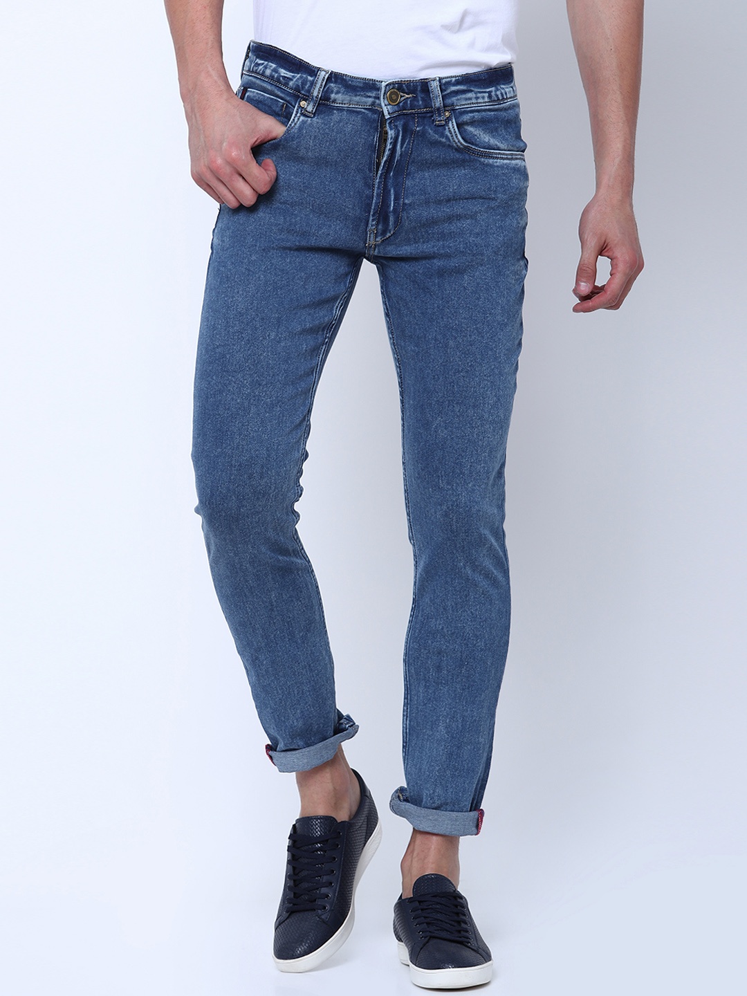 

LOCOMOTIVE Men Blue Slim Fit Mid-Rise Clean Look Stretchable Jeans
