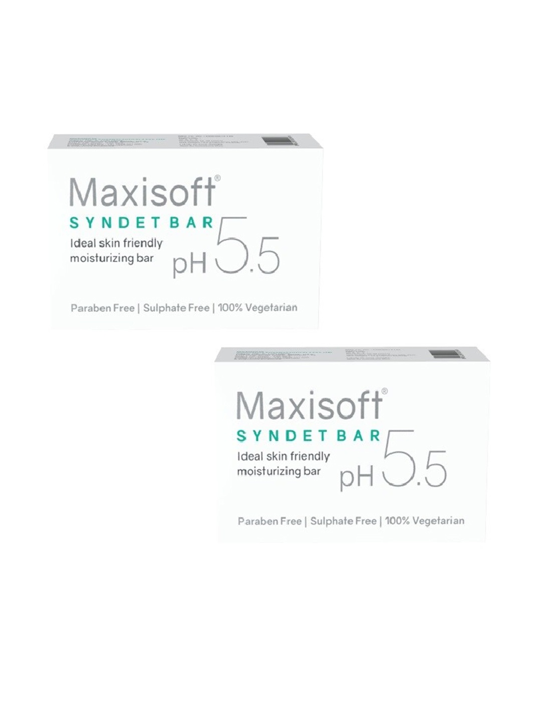 

Maxisoft Set Of 2 Syndet pH 5.5 Skin Friendly Moisturizing Bathing Bar - 75g Each, White