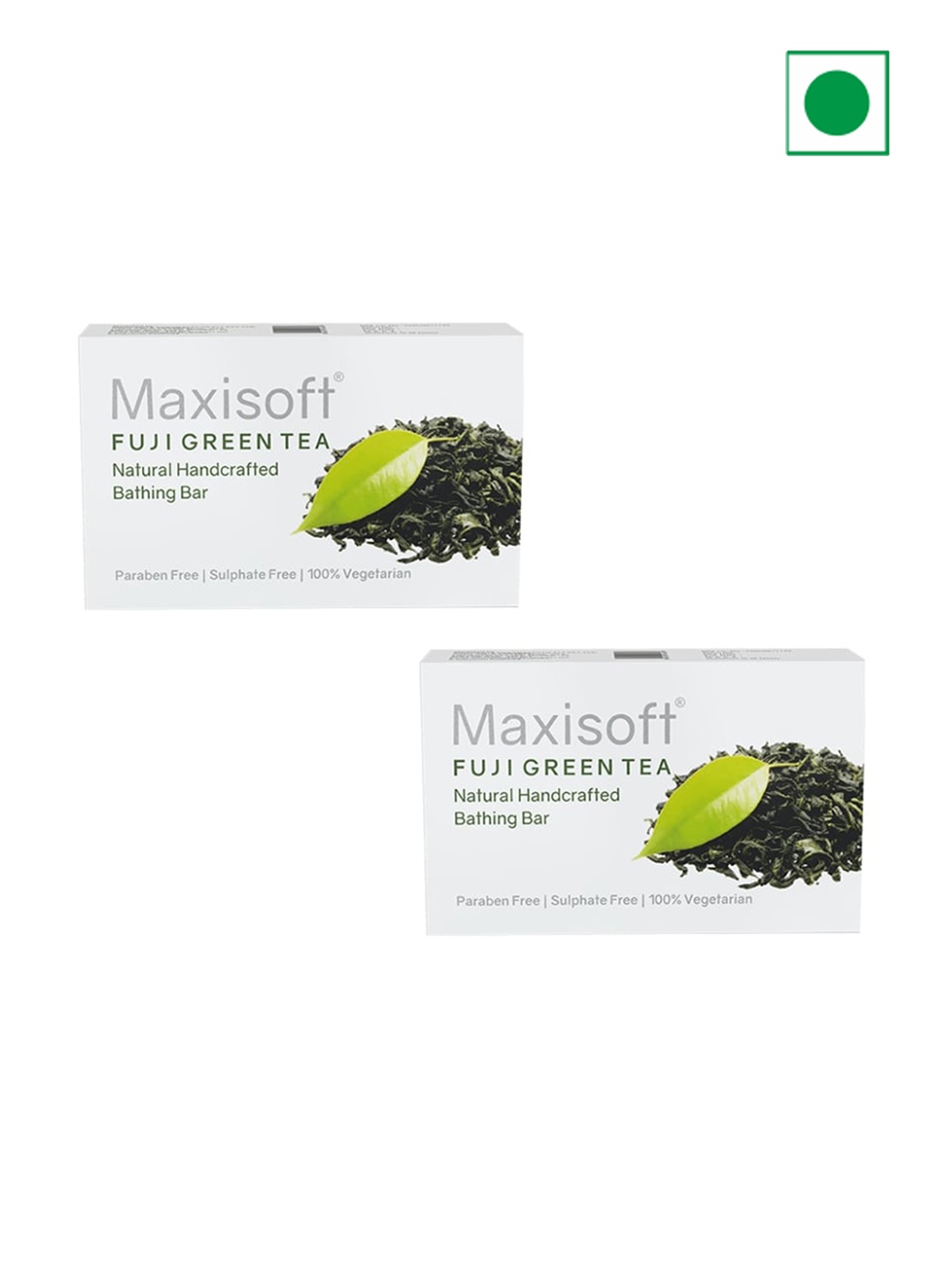 

Maxisoft Set Of 2 Fuji Green Tea Natural Handcrafted Bathing Bar - 75g Each, White