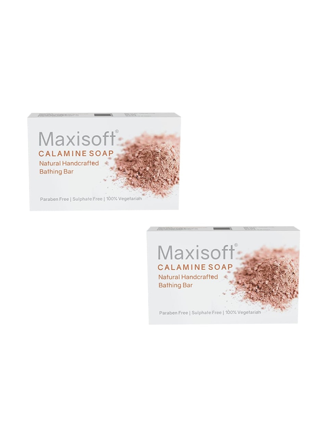 

Maxisoft Set Of 2 Calamine Natural Handcrafted Bathing Bar - 75g Each, White
