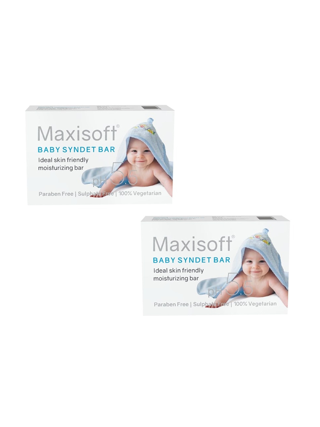 

Maxisoft Baby Set Of 2 Skin Friendly Moisturizing Syndet Bathing Bar - 75g Each, White