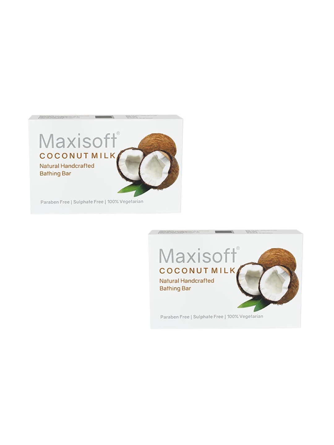

Maxisoft Set Of 2 Coconut Milk Natural Handcrafted Bathing Bar - 75g Each, White