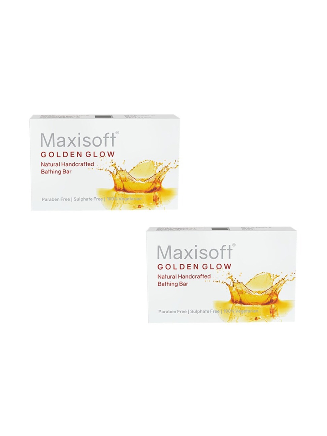 

Maxisoft Set Of 2 Golden Glow Natural Handcrafted Bathing Bar - 75g Each, White