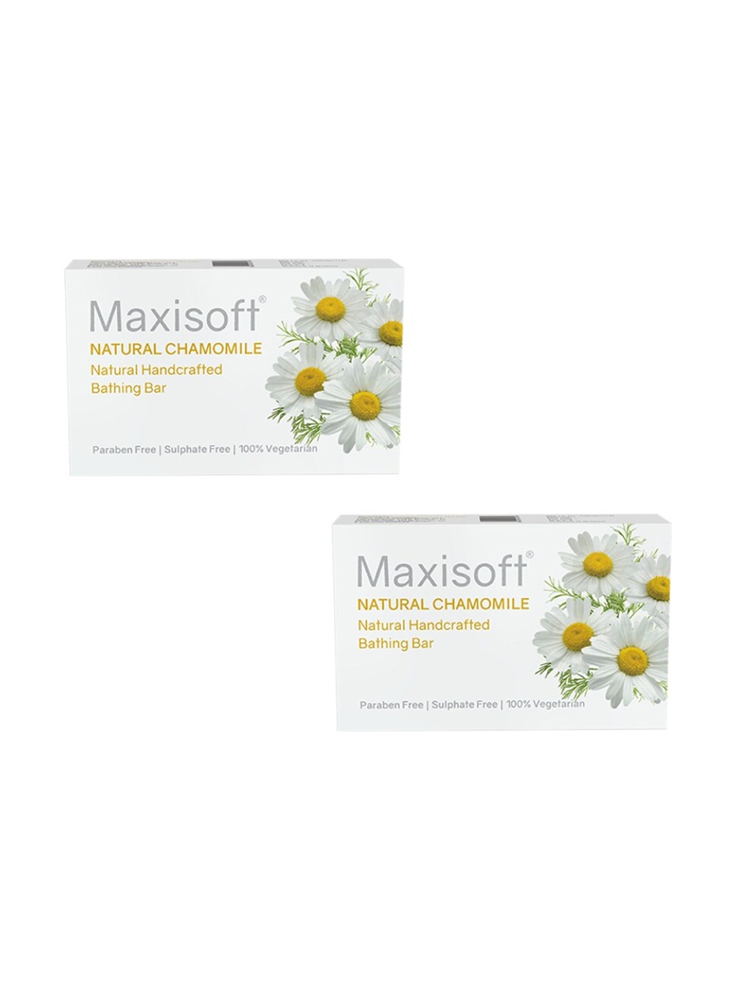 

Maxisoft Set Of 2 Natural Chamomile Handcrafted Bathing Bar - 75g Each, White