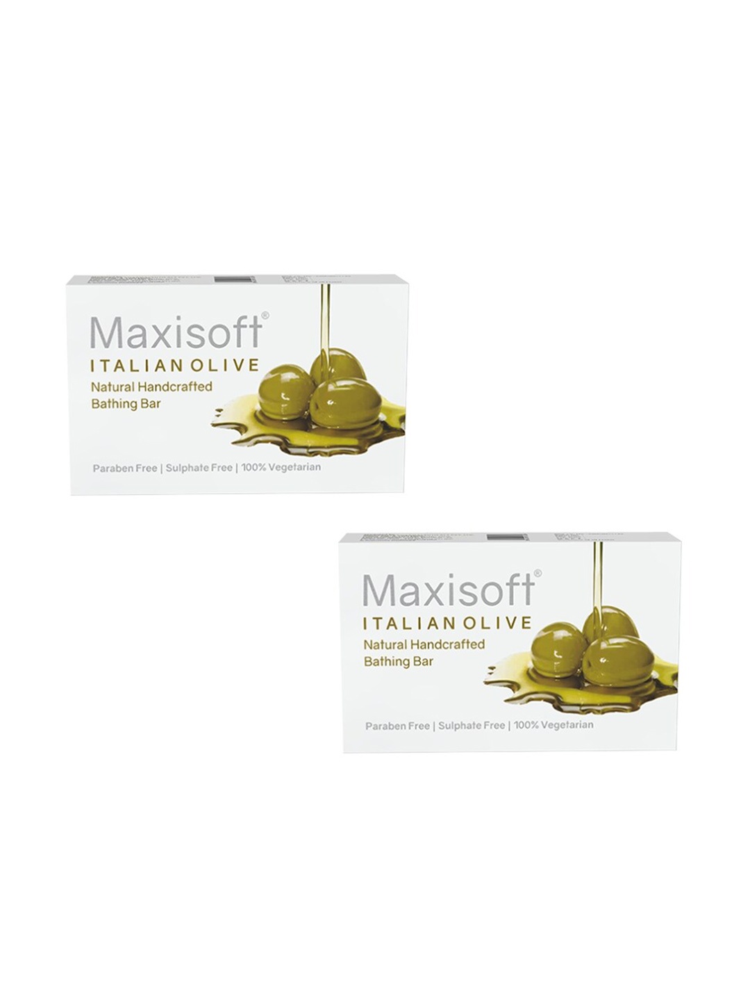 

Maxisoft Set Of 2 Italian Olive Natural Handcrafted Bathing Bar - 75g Each, White