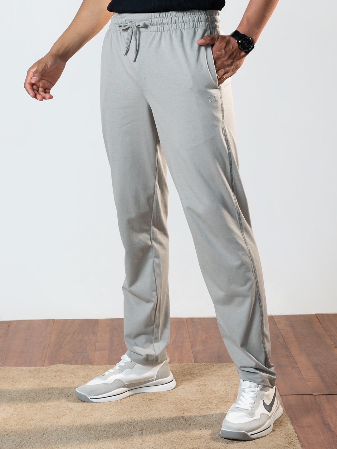 

DAMENSCH Men Statement Soft Prima Jersey Vortex Spun Track Pants, Grey